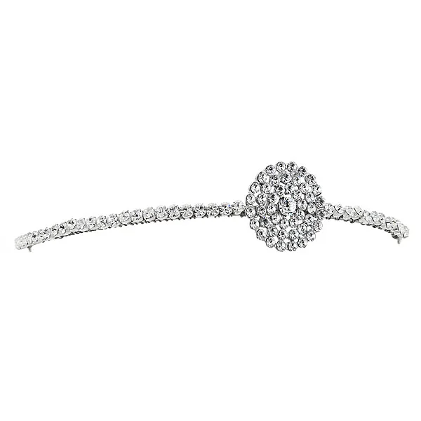SAMANTHA Headband of Swarovski crystals Measurement: 8" Details: Available in gold and silver finish Visit our Etsy shop