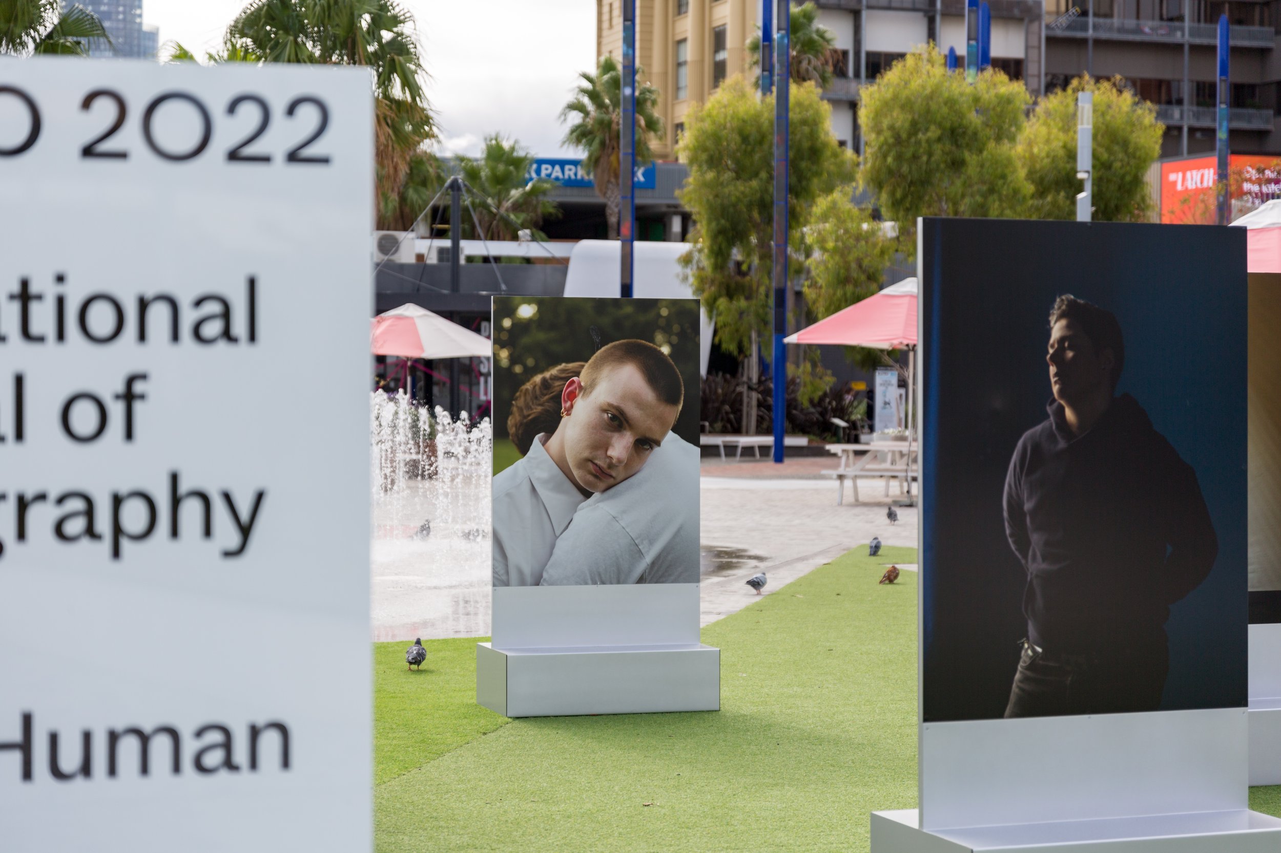   Look at me like you love me , outdoor installation as part of  Photo 2022: Being Human , Prahran Square, Australia, 2022 