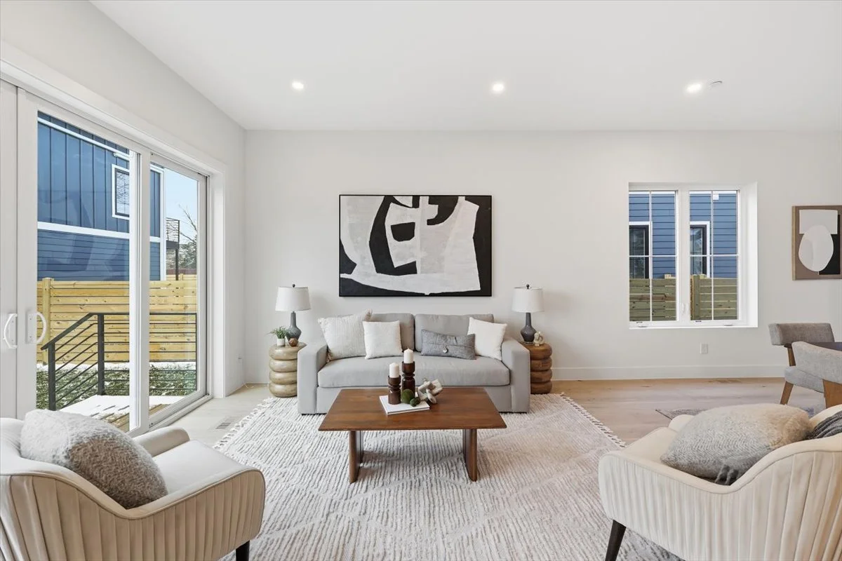 Living Room with Large Sliding Door