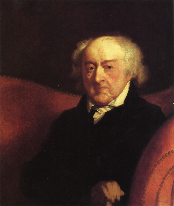 Adams posing for Gilbert Stuart in 1823 when he was 89. 