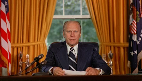 Ford announcing the Nixon pardon. 