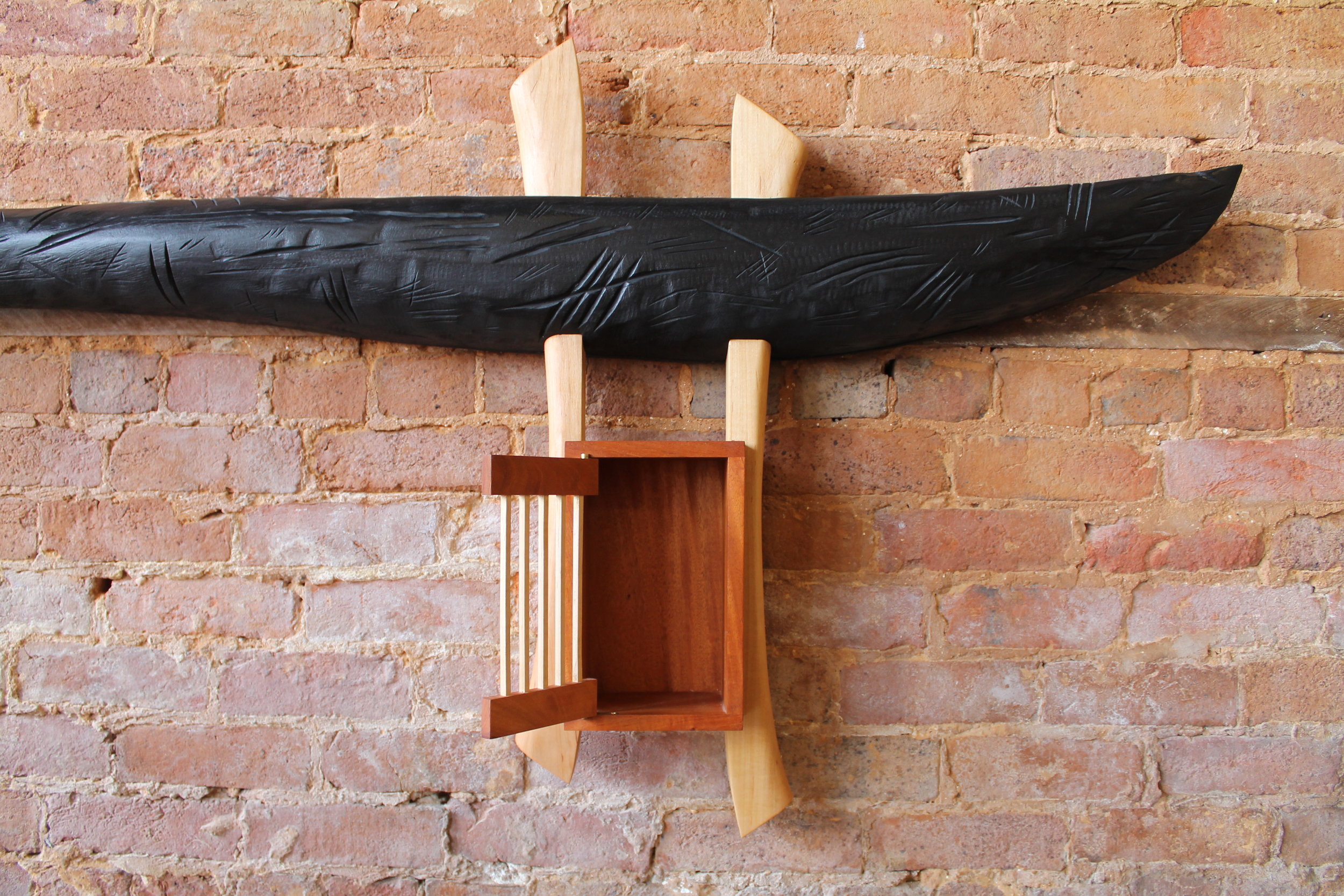   “Folsom” 96” x 30” x 5” Poplar, Maple, Mahogany, Milk Paint 2015  
