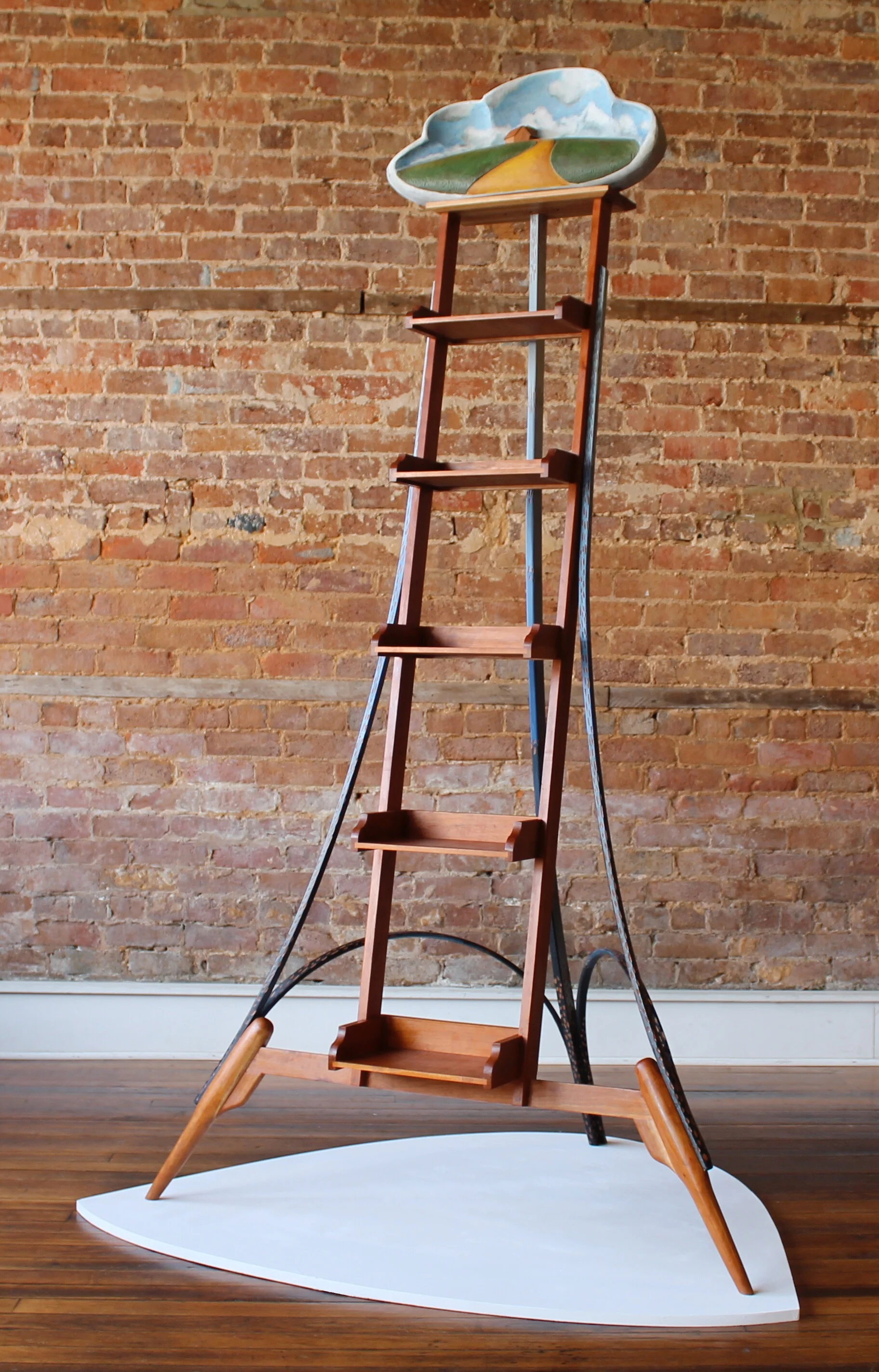 “Come On Up” 48” x 38” x 92” Cherry, Poplar, Milk paint, Prismacolor 2015