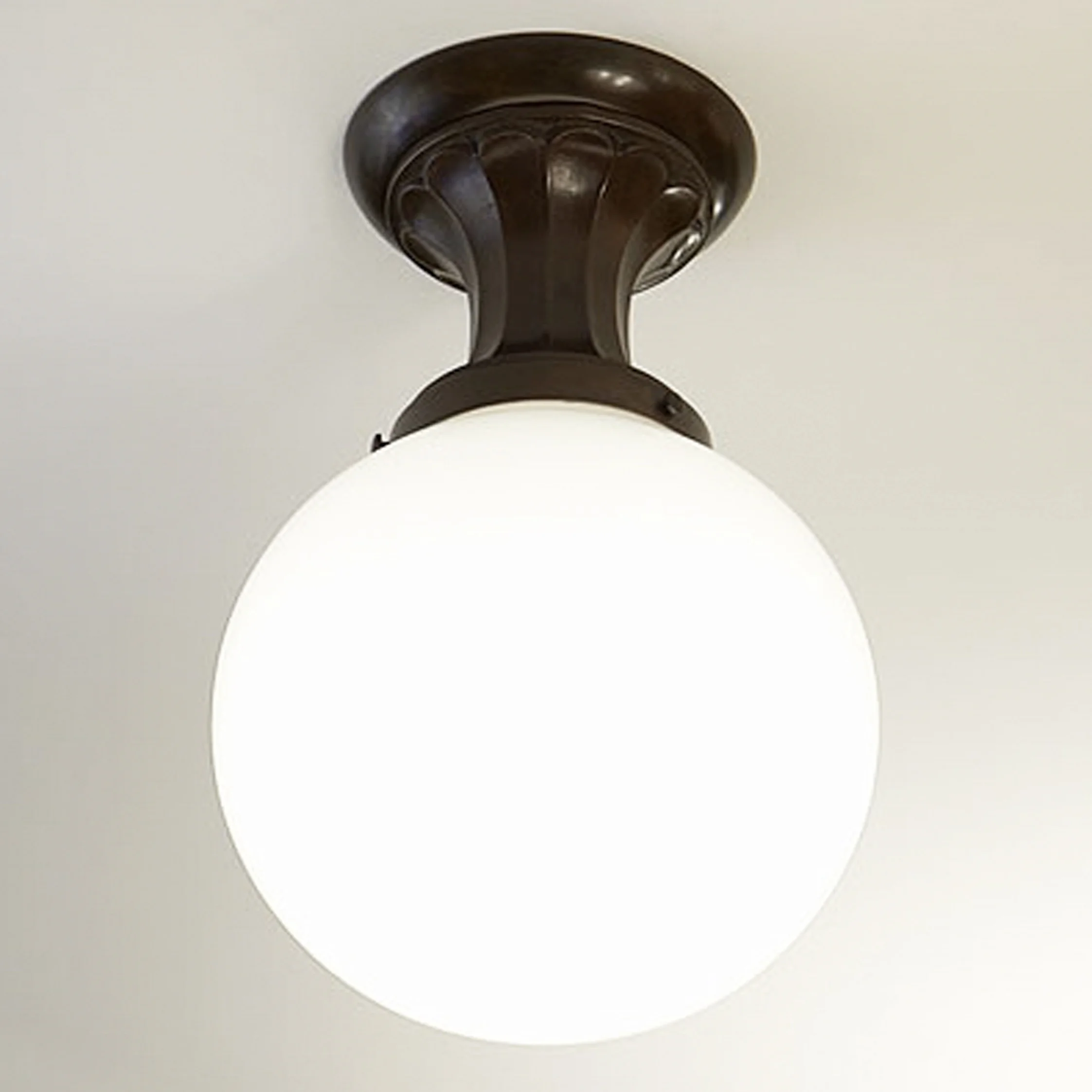 Veronique Flush Mount Bronze / polished white opal glass.
