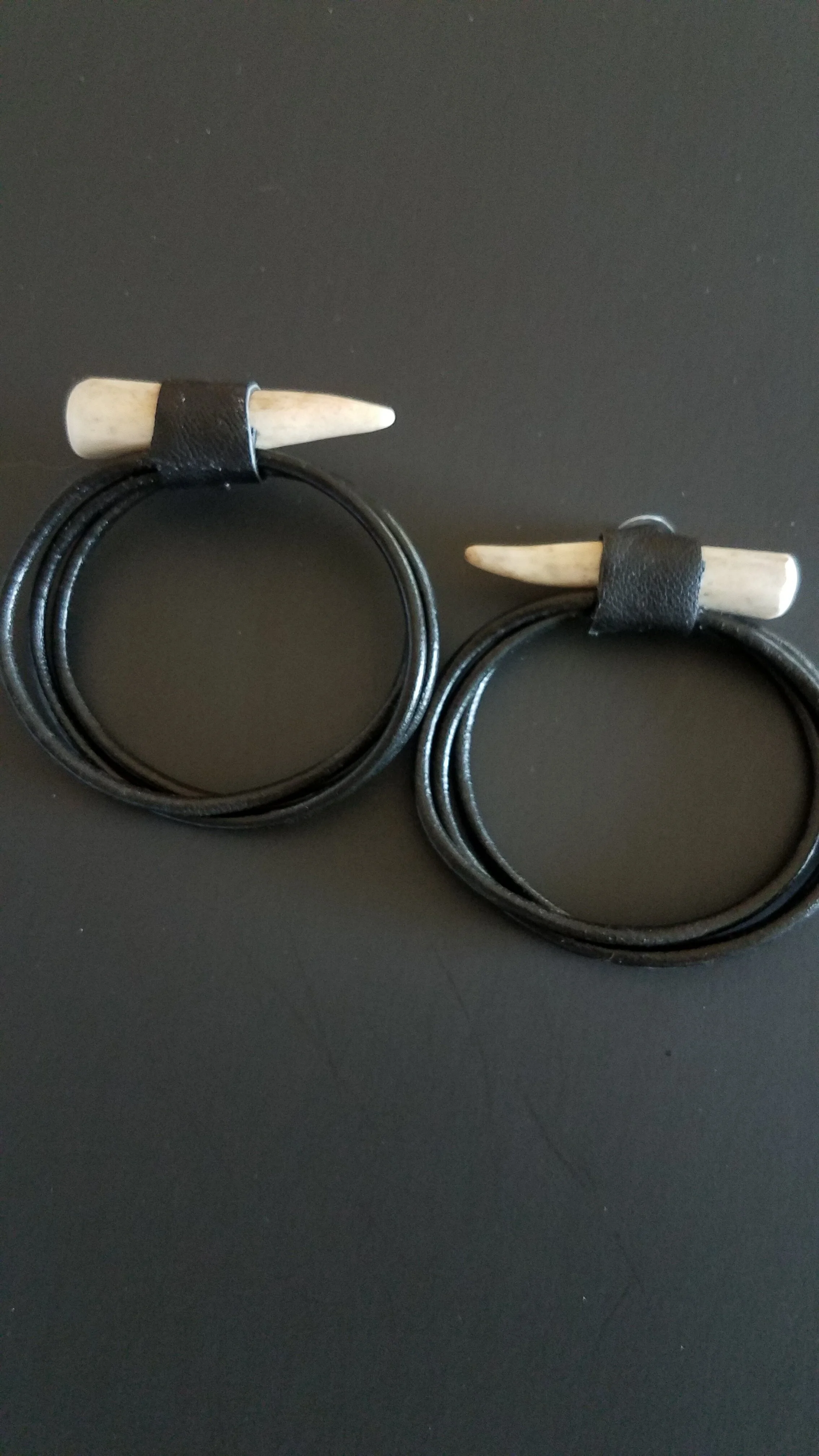 Antler and Leather Hoops