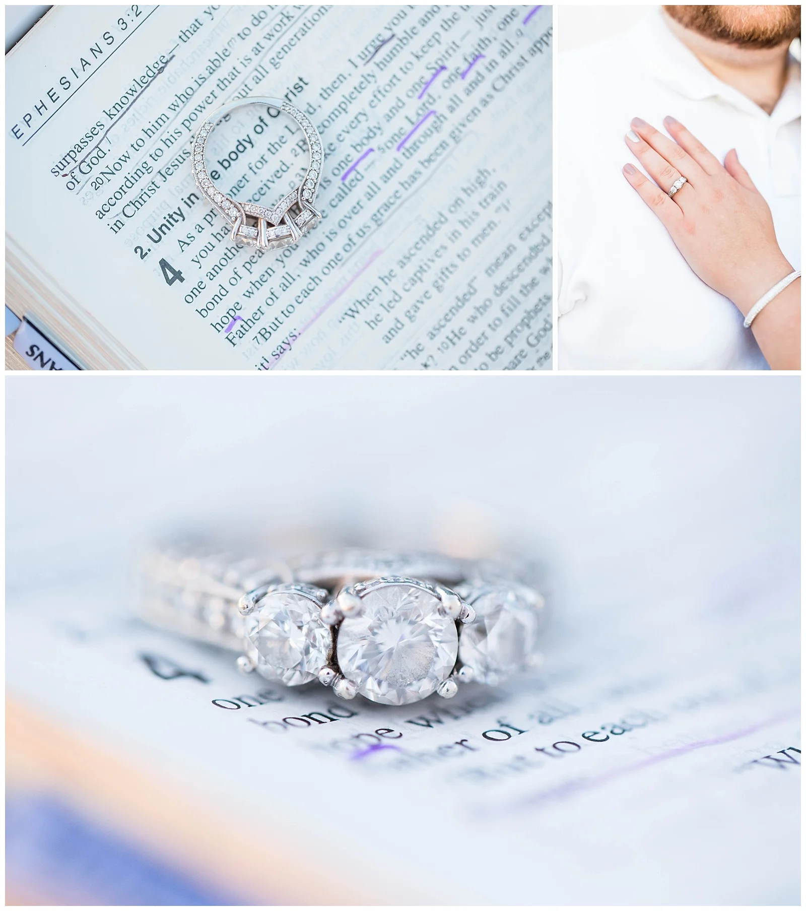  This was so special. We used Liz's mom's bible for these images because it had her handwriting in it. A friend of Liz and Ethan's, as well as a friend of mine also custom designed and handmade her engagement ring! Be sure to check out Drew Hadley's work! 