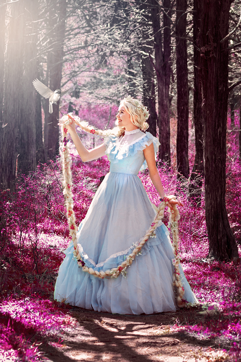 Rapunzel in a forest of pink.jpg