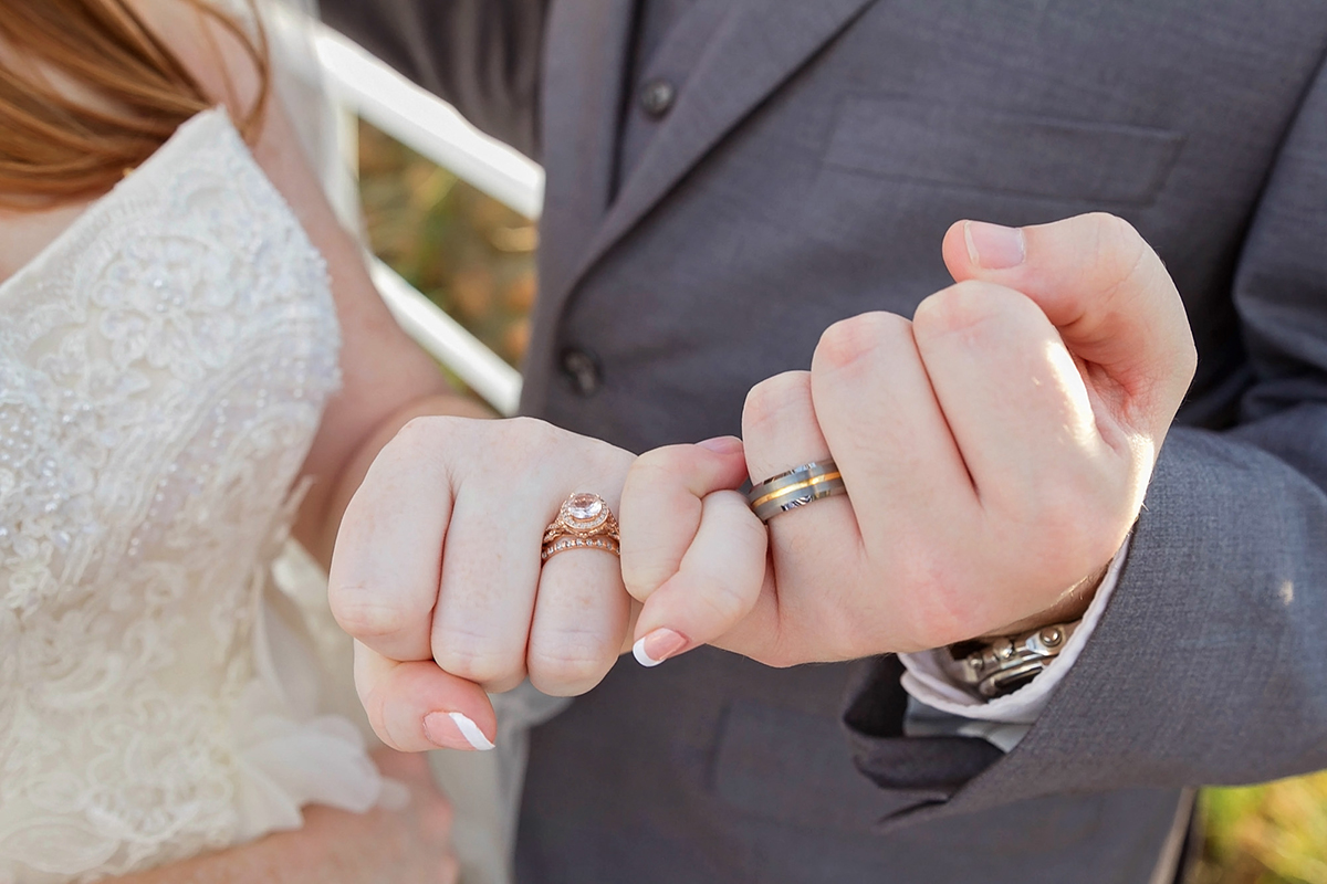 Bride and Groom holding pinkies showing rings.jpg