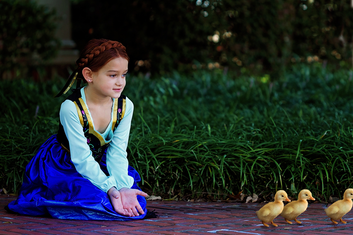 Frozen Theme Shoot Anna helping Ducklings .jpg