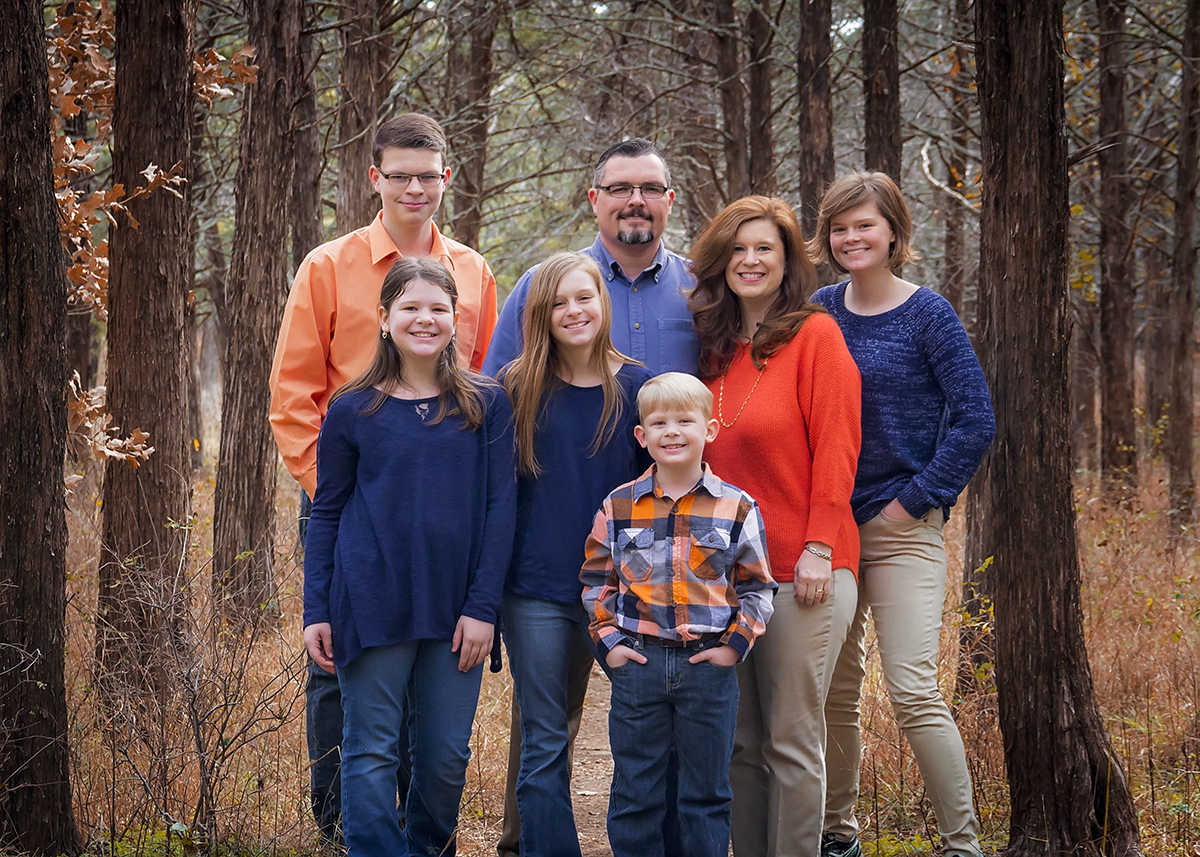 Family Portrait of 7 in Orange and Blue .jpg