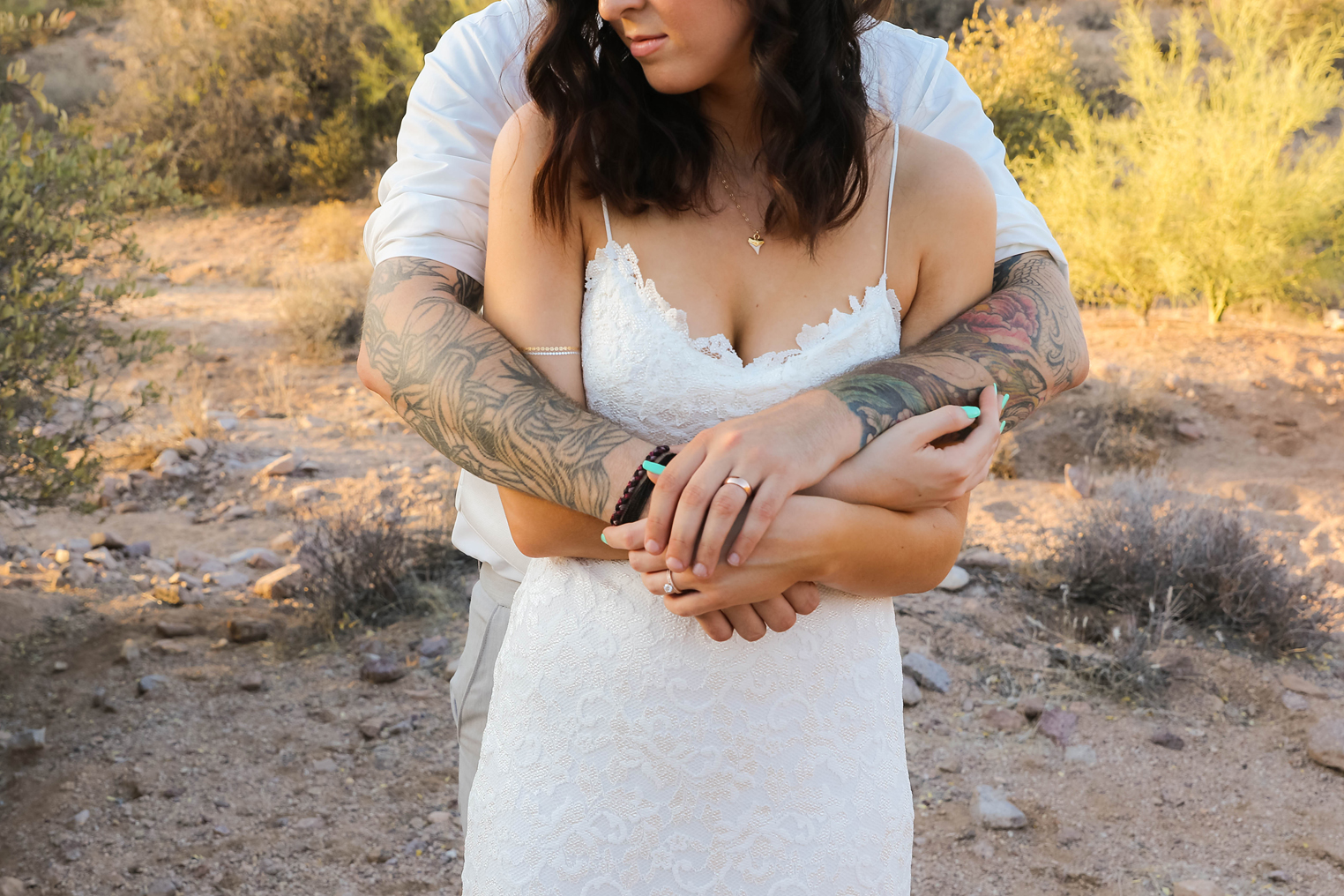 Bohemian Desert Bridal Couple Tattoos and Lace.jpg