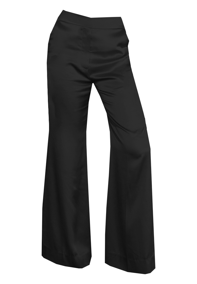 black satin trousers