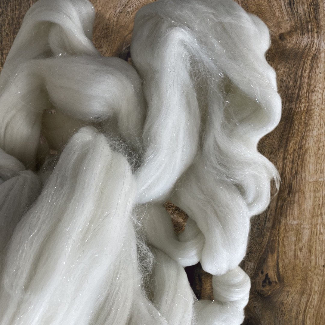 Meridian Mill - Small Batch Little Switzerland Top roving wool- Merino and Sparkle