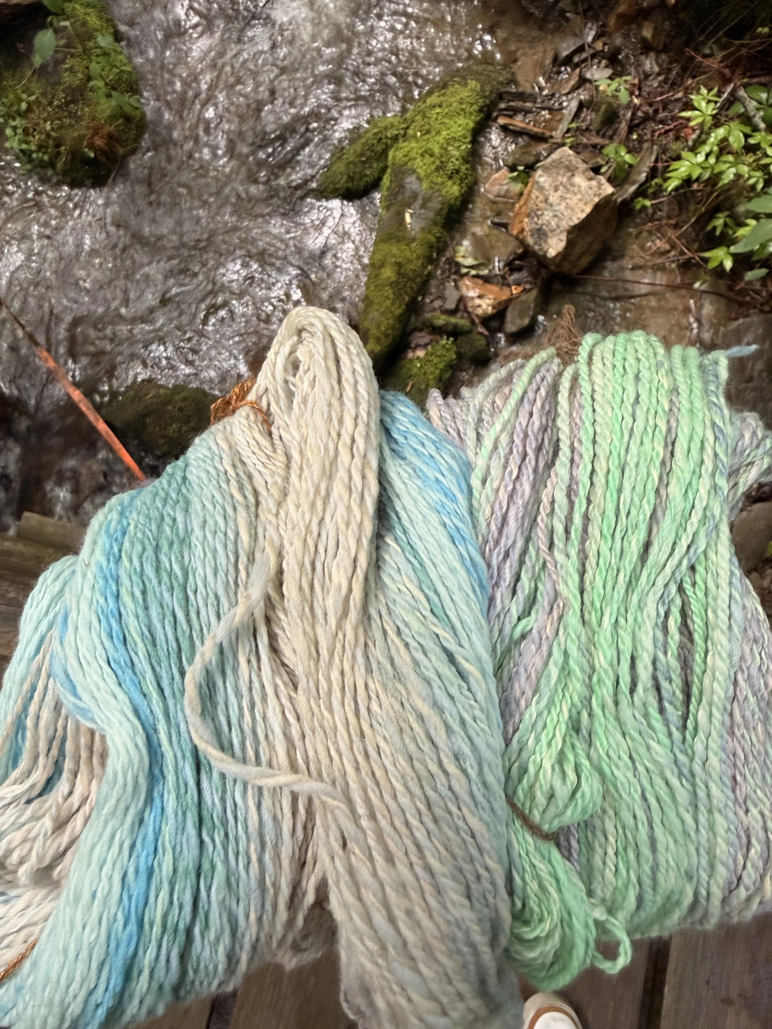 hand spun yarn in nature