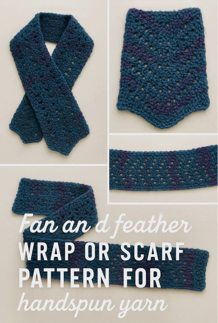 hand spun yarn free lace scarf pattern