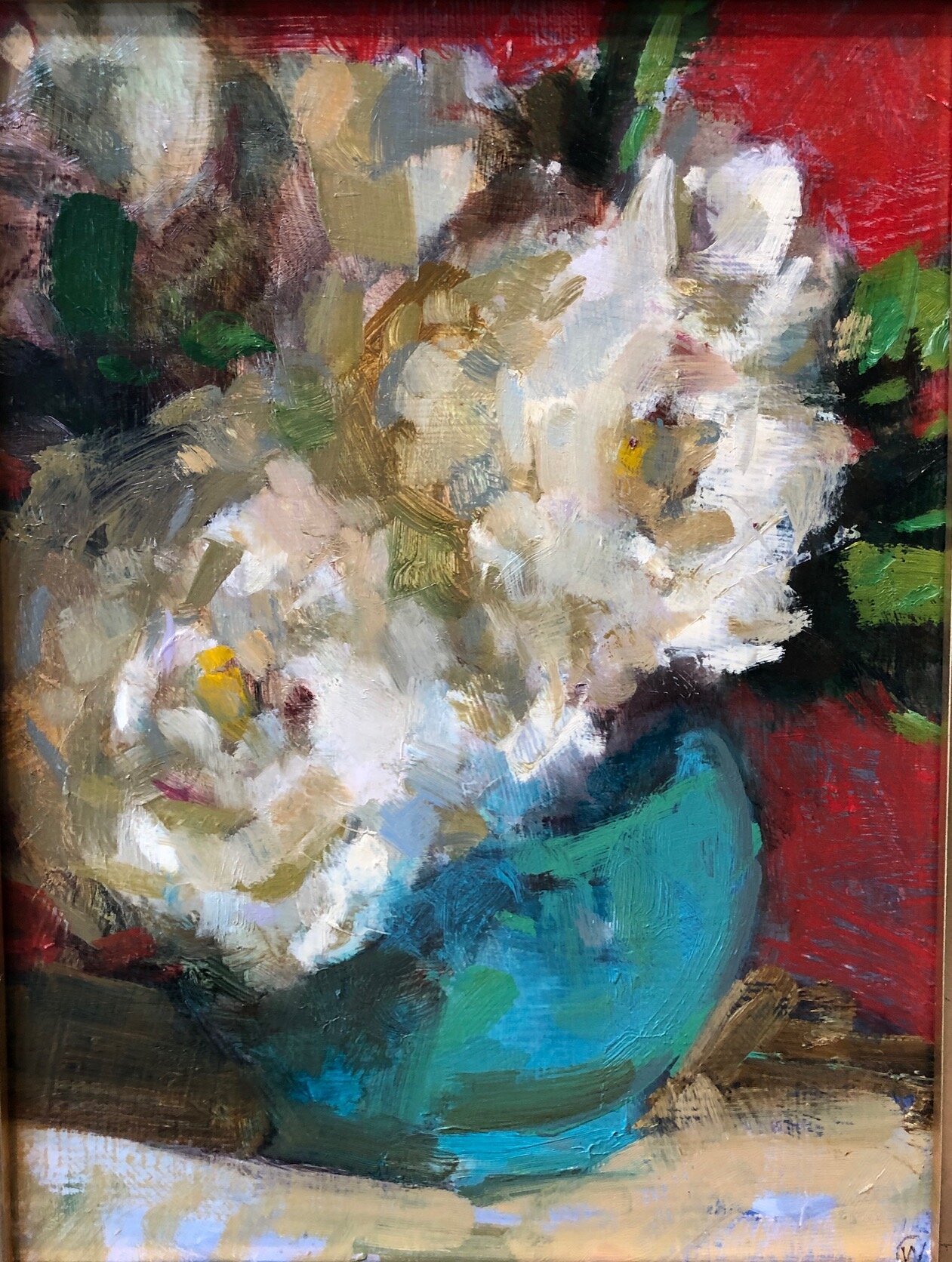 Peonies, Oil on board, 9"x12" SOLD