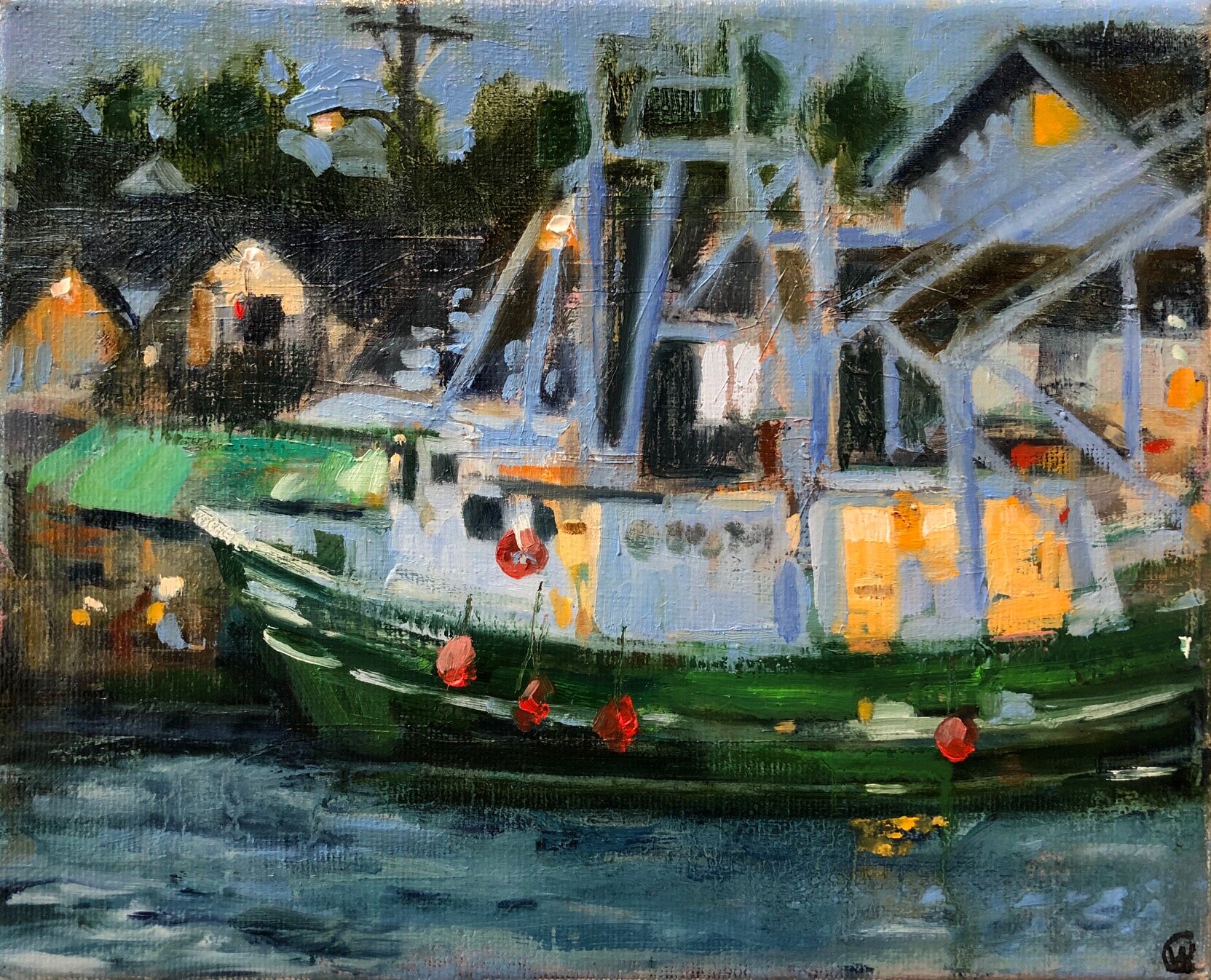 Trawler, Oil on canvas, 8"x10" SOLD