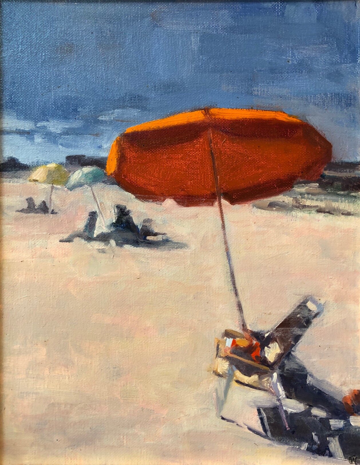 Orange Umbrella, Oil on canvas, 11"x14"