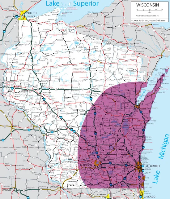 If the map doesn't show that we deliver to your area, we would be happy to refer someone who can.