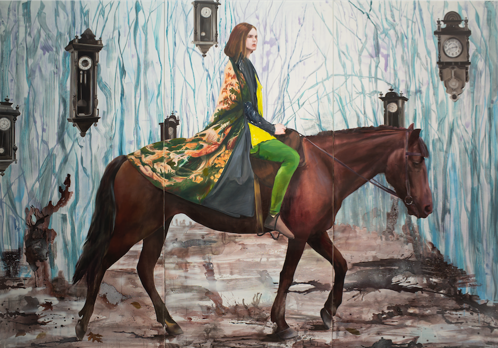 Paulina Olowska, Mysteria, 2016 Oil and acrylic on canvas Courtesy of the artist and Metro Pictures, New York