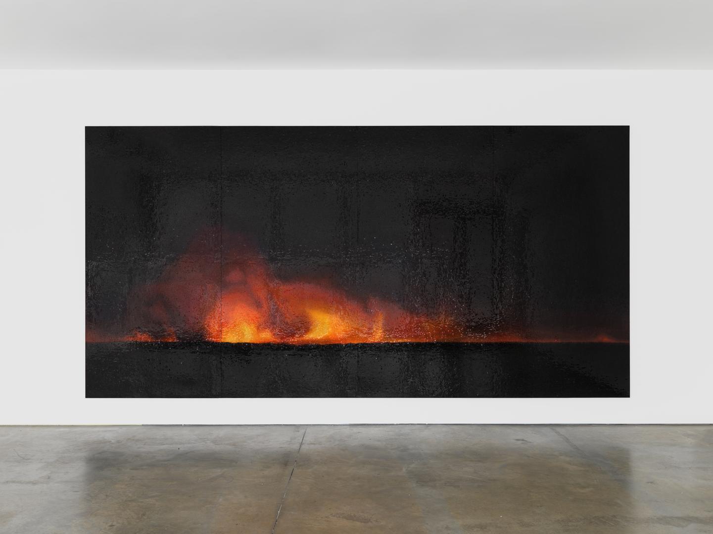 TERESITA FERNÁNDEZ Fire (America) 5 , 2016 glazed ceramic 96 x 192 x 1.25 inches