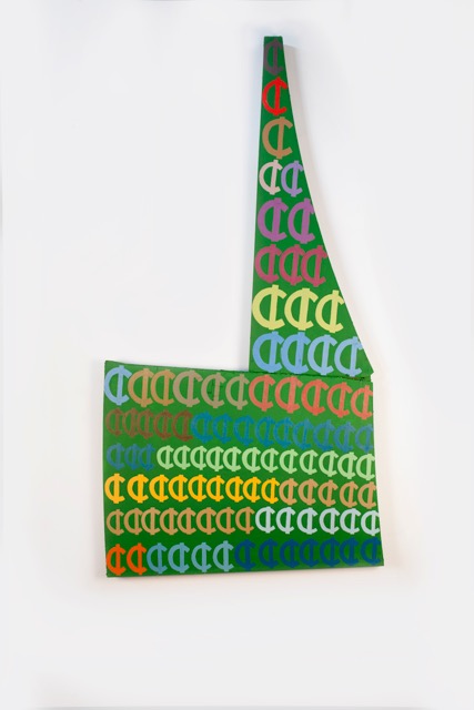 Chris Johanson, Untitled, 2016-2017. Acrylic and household paint on found wood Courtesy the artist and Mitchell-Innes & Nash