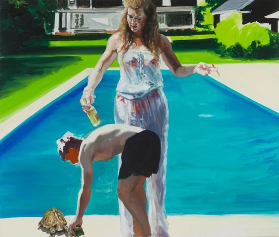 Eric Fischl, Feeding the Turtle, 2016 Oil on linen © Eric Fischl. Courtesey of the artist and Skarstedt, New York.
