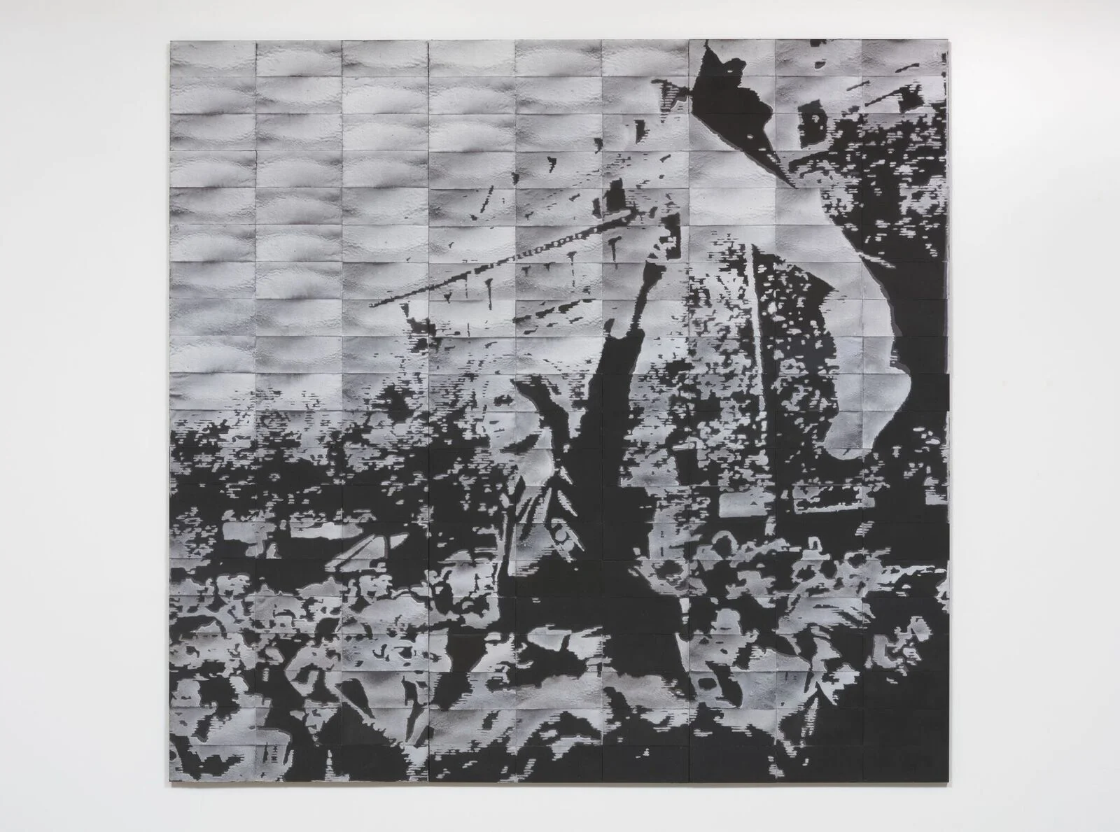 MARY KELLY Circa 1968 From Circa Trilogy, 2004-16 2004 Compressed lint and projected light noise 100 by 105 by 1 ¼ in. 254 by 266.7 by 3.1 cm