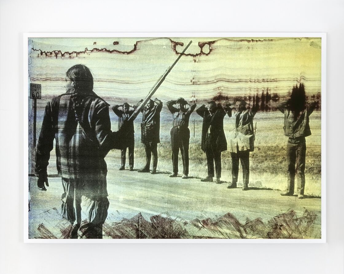 Hank Willis Thomas, Wounded Knee (red and gold) © Hank Willis Thomas. Courtesy of the artist and Jack Shainman Gallery, New York.