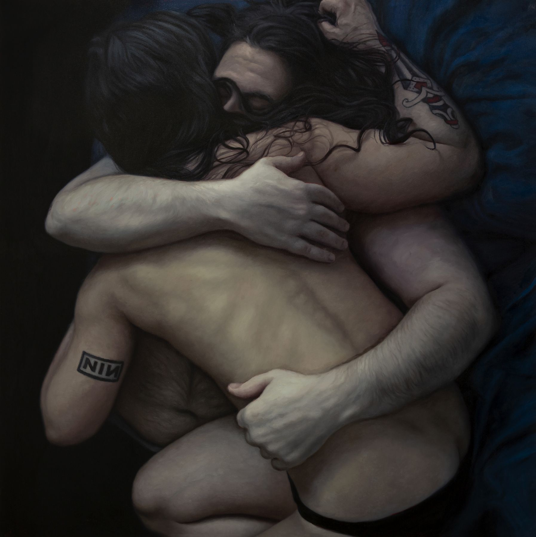 Couple (GZ1_Macro), 2018, Oil on canvas, 60 x 60 in / 152 x 152 cm
