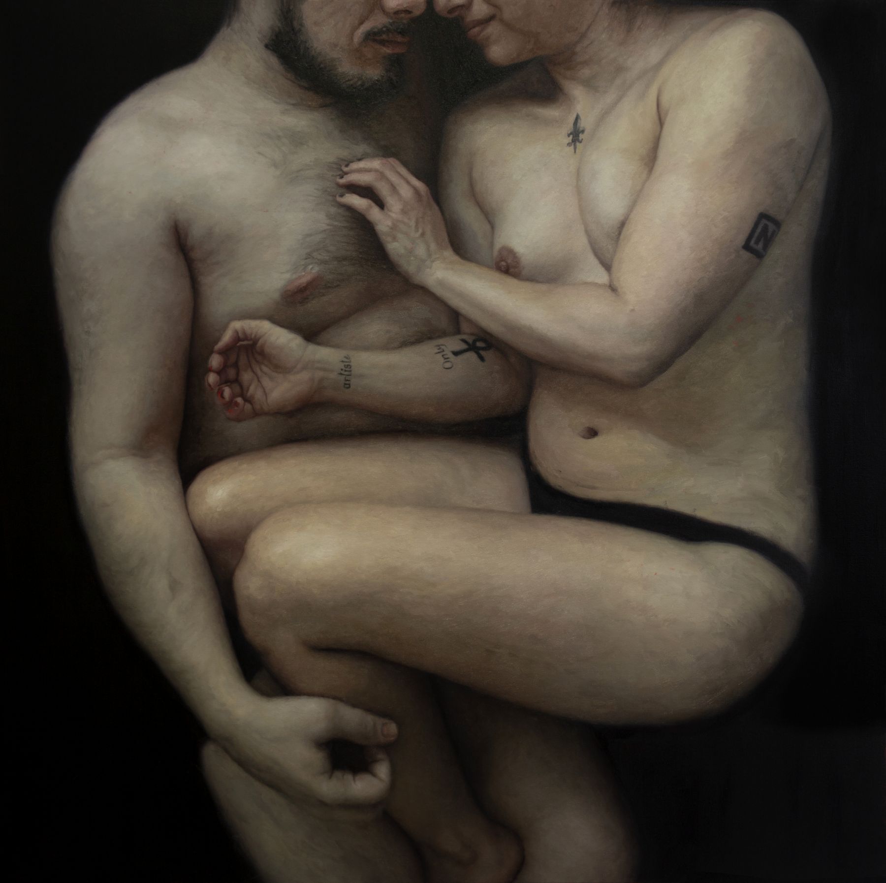 Couple (GZ2_Macro), 2019, Oil on canvas, 60 x 60 in / 152 x 152 cm