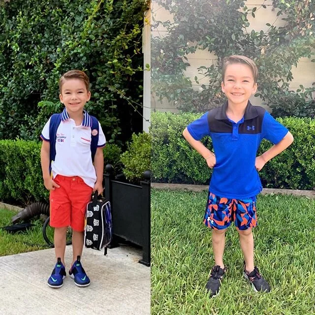 The first day of kindergarten vs the last day!  Wahooo!!! We have SURVIVED two full-time WFH parents while schooling one child from home.  How is anyone doing more than one?! Bravo to you!! Brooks has attended close to 80 virtual class meetings (twic