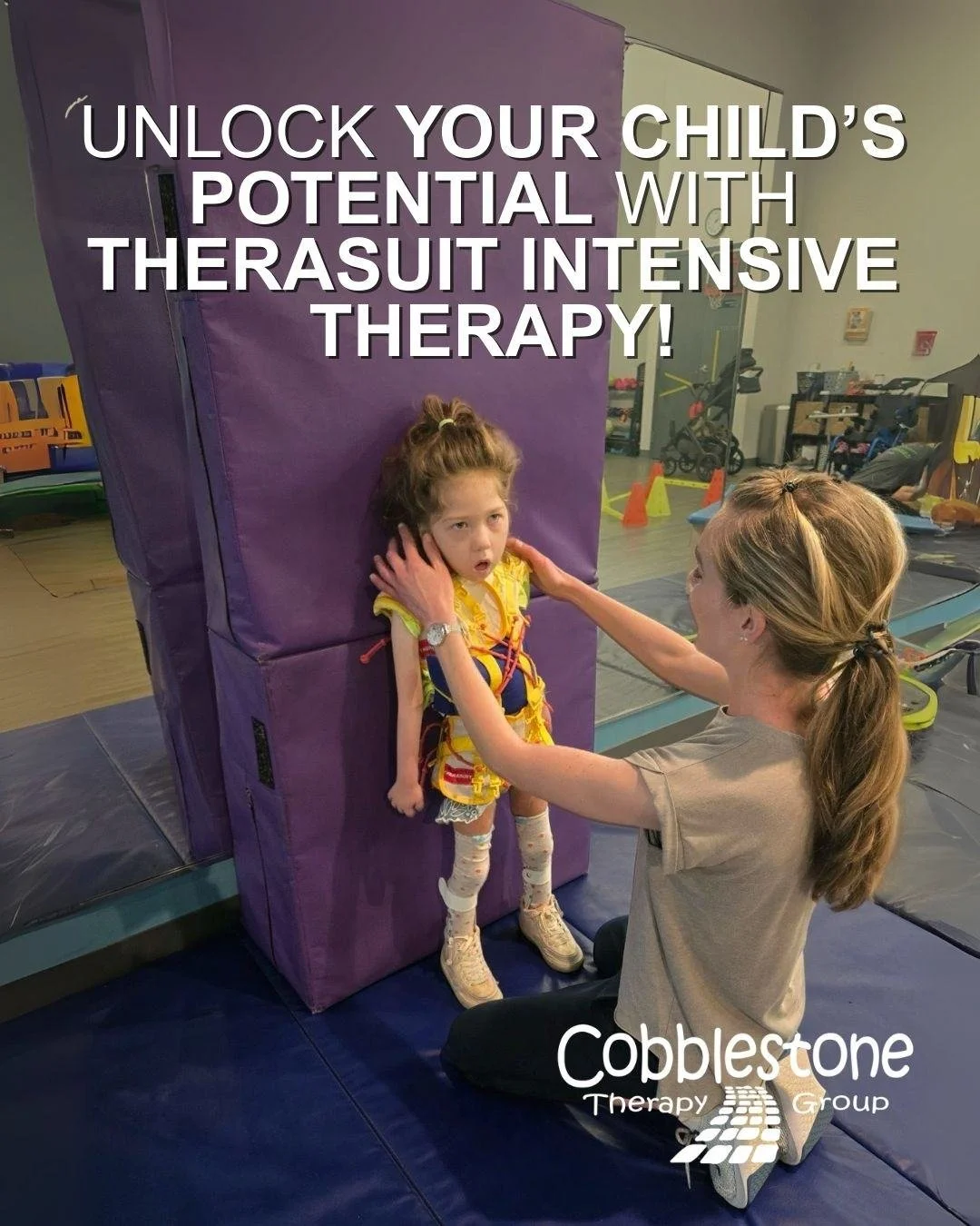 TheraSuit Therapy &ndash; Open Spots Available!
Our TheraSuit program helps children build strength, improve movement, and achieve independence through a personalized, intensive approach.
Spots are limited, don&rsquo;t wait! 

Call us today. 📞
Call 