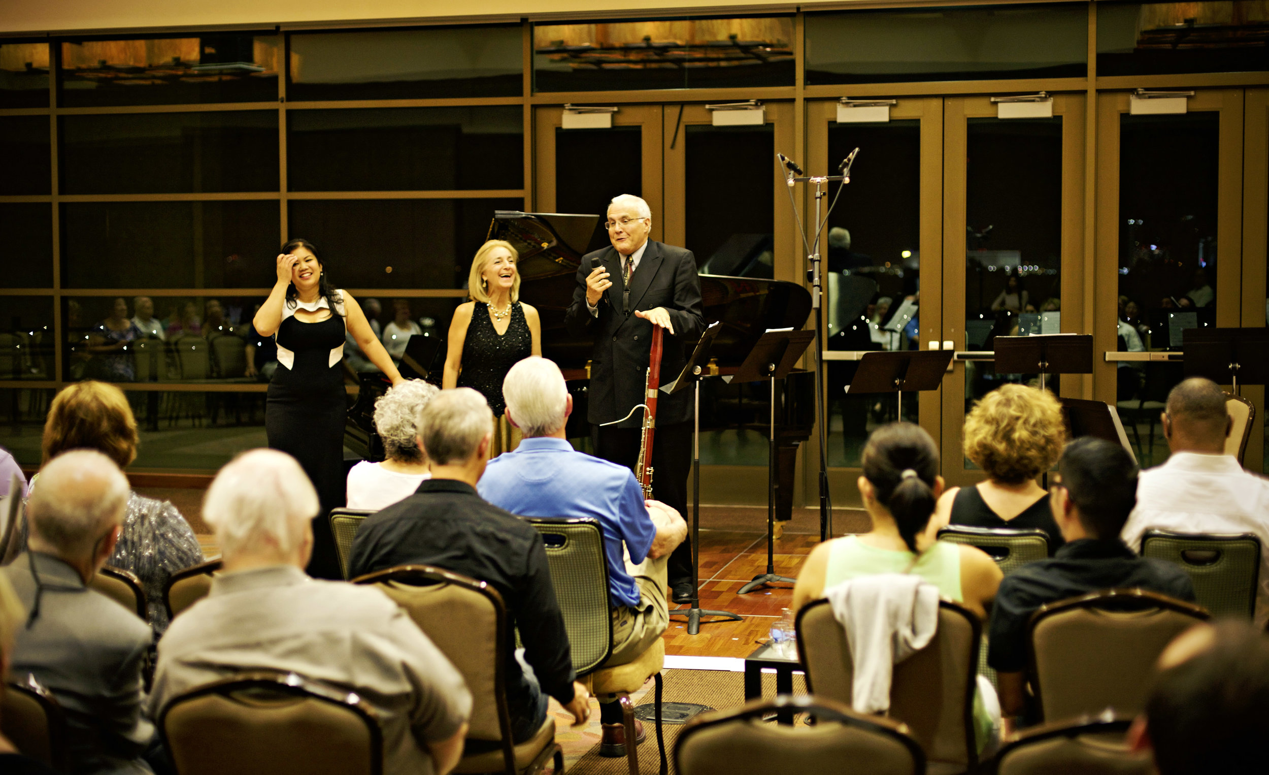 Frank Morelli and Carol Wincenc, bassoon and flute professors of the Juilliard School and Grammy-nominated musicians, recall a humorous story about working with aaron copland before they perform Copland's Appalachian Spring.