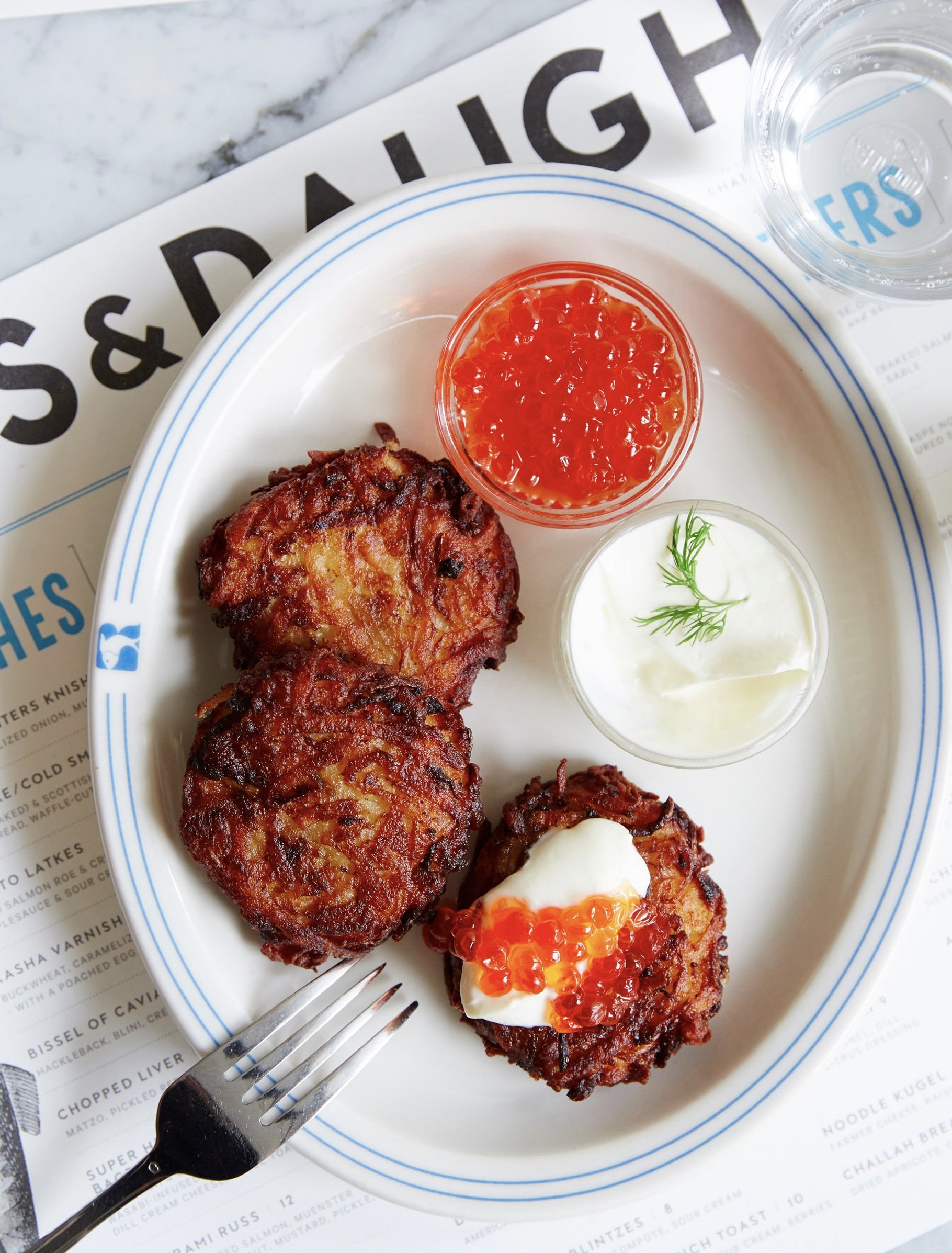 latkes creme fraiche salmon roe.JPG