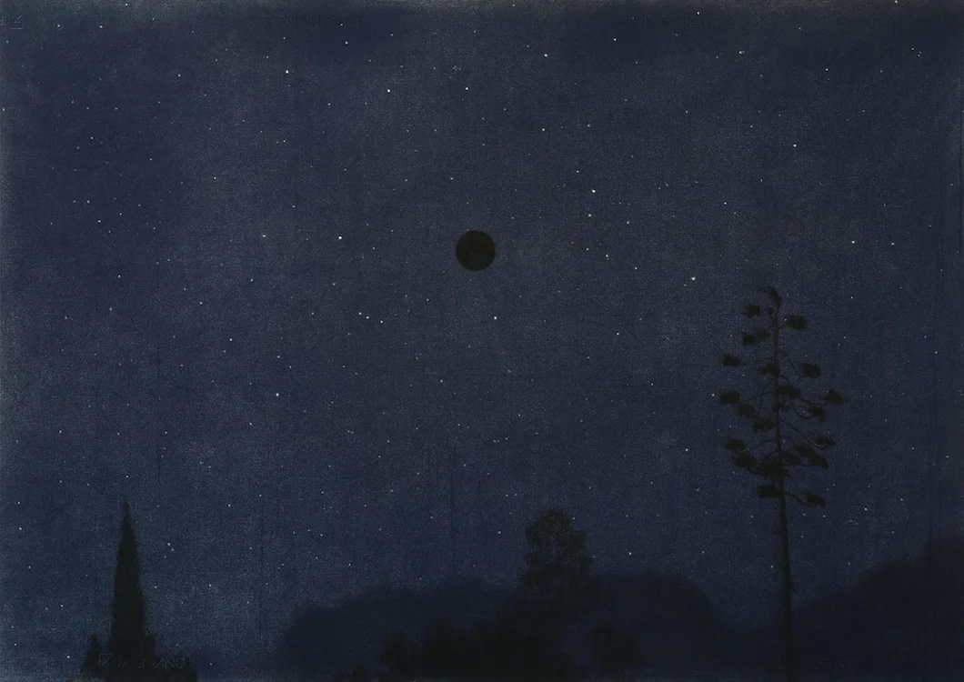 Black Moon , 2013, dry pastel pigment on paper, 70 x 100 cm