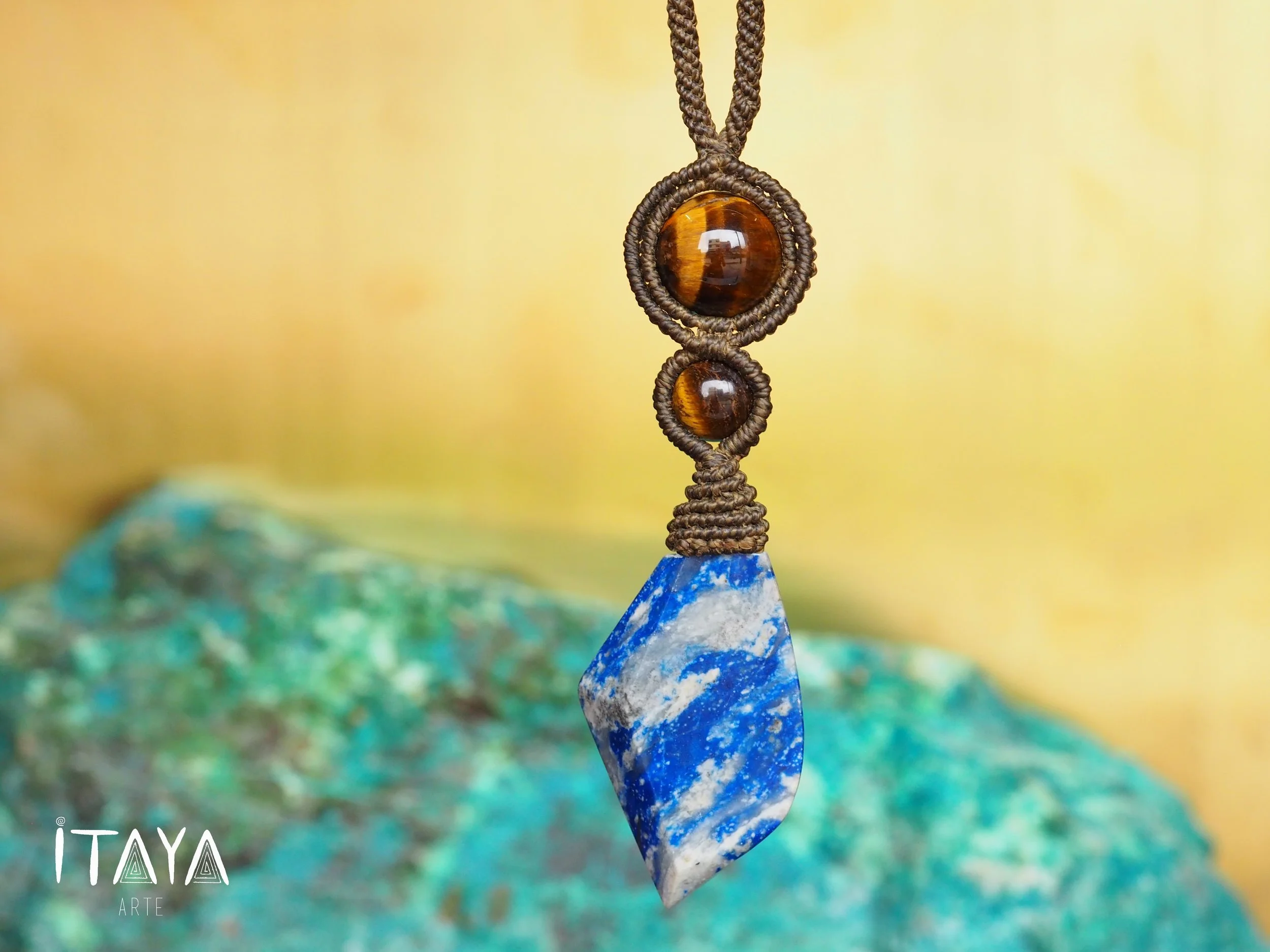 Lapis Lazuli · Macrame Talisman Necklace