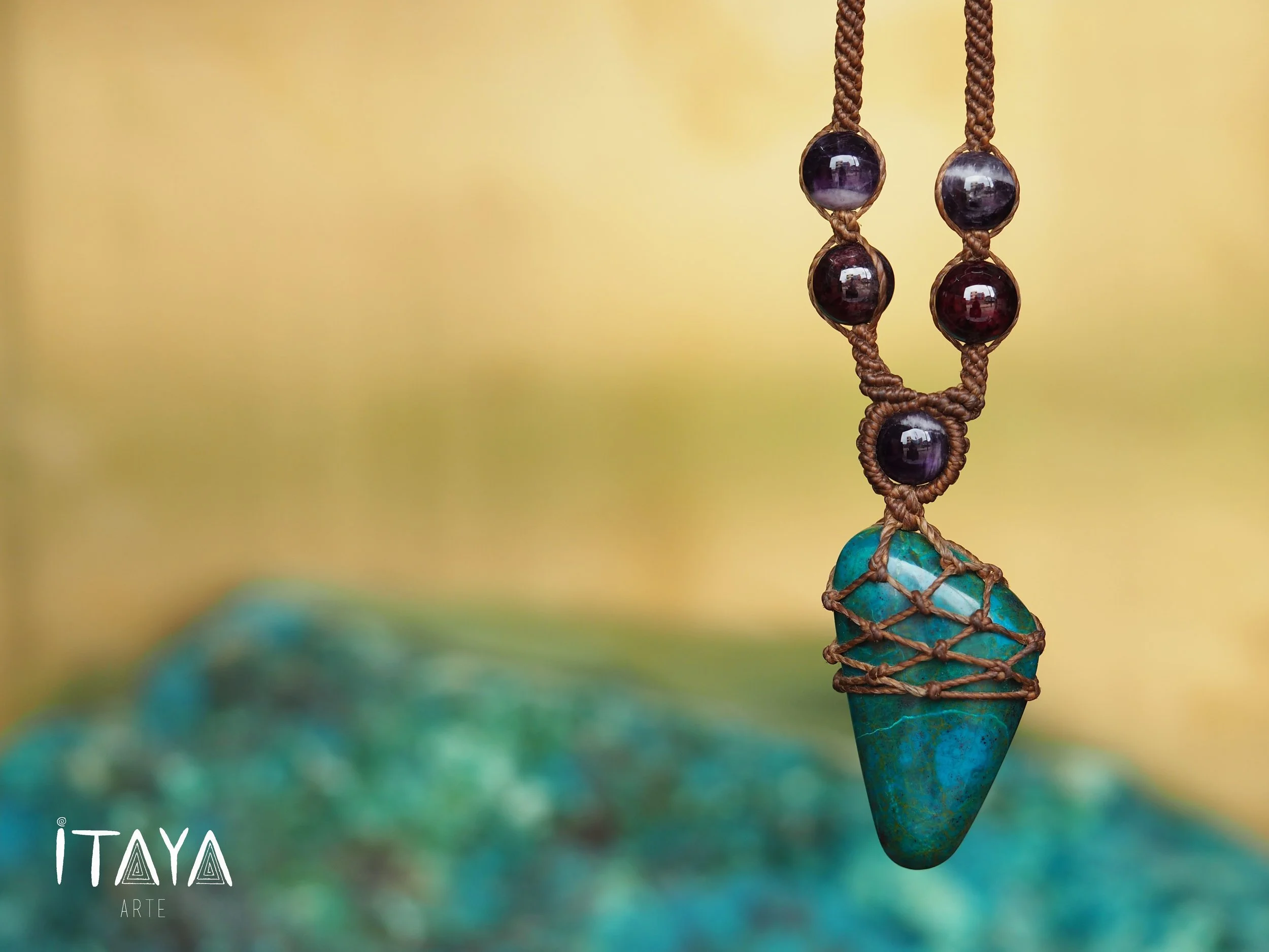 Chrysocolla · Macrame Talisman Necklace