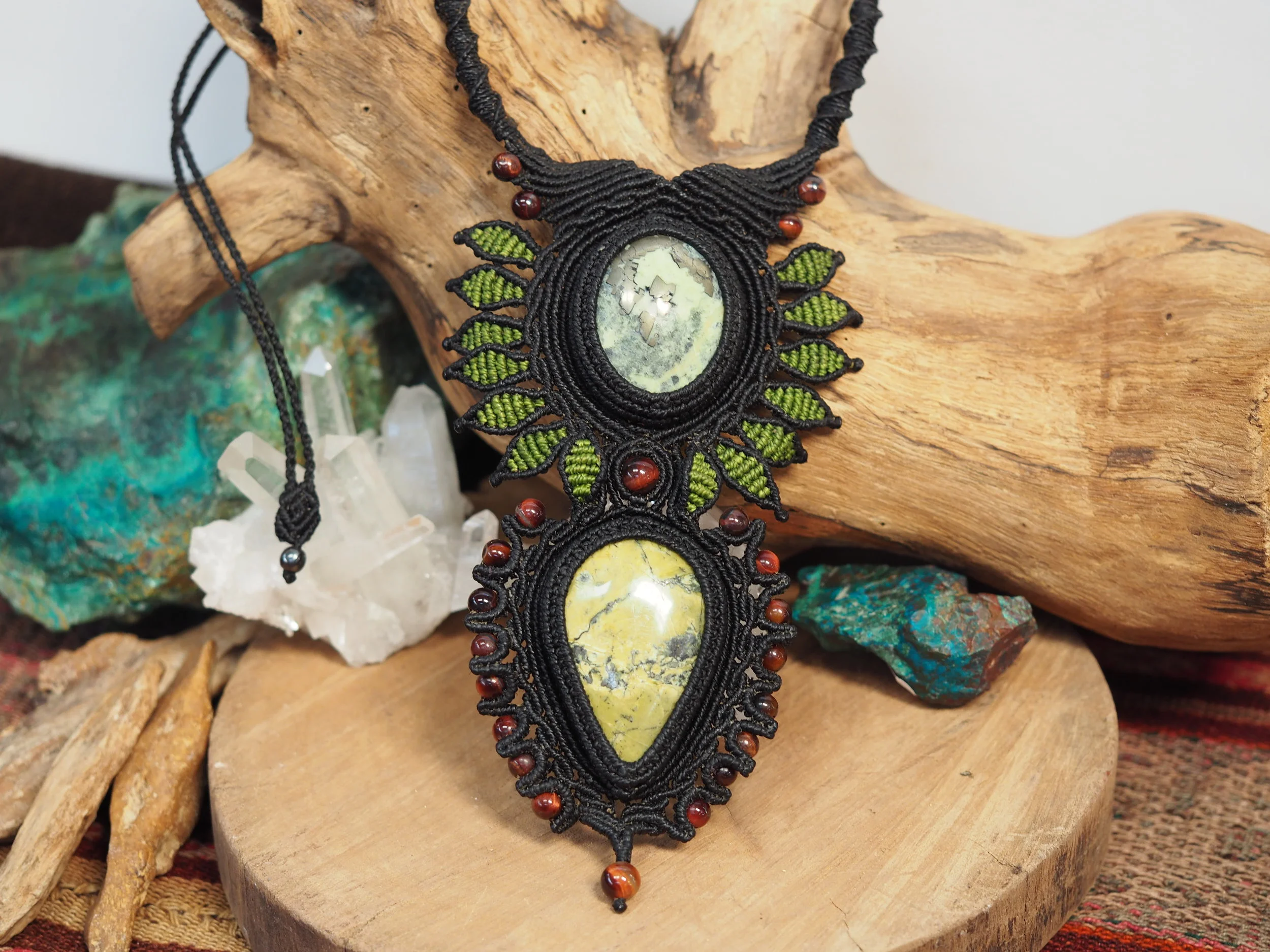 Double Serpentine · Statement Macrame Necklace