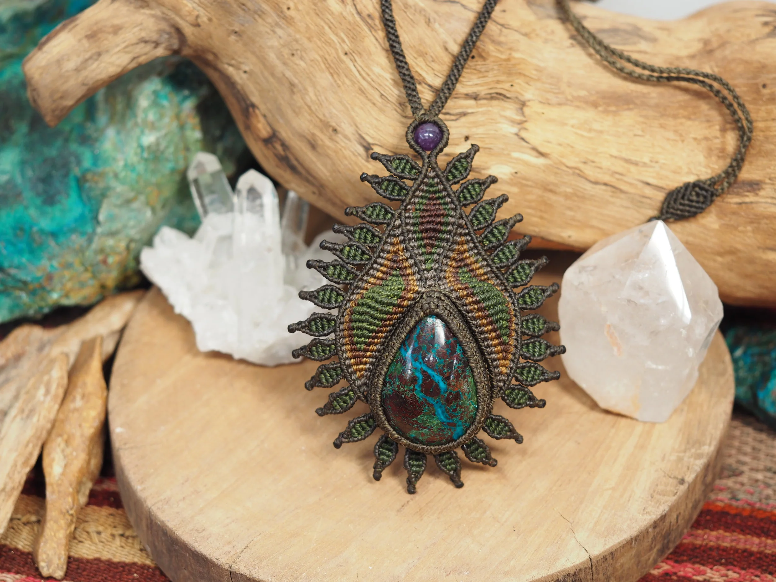 Chrysocolla SACHA SISA · Macrame Necklace