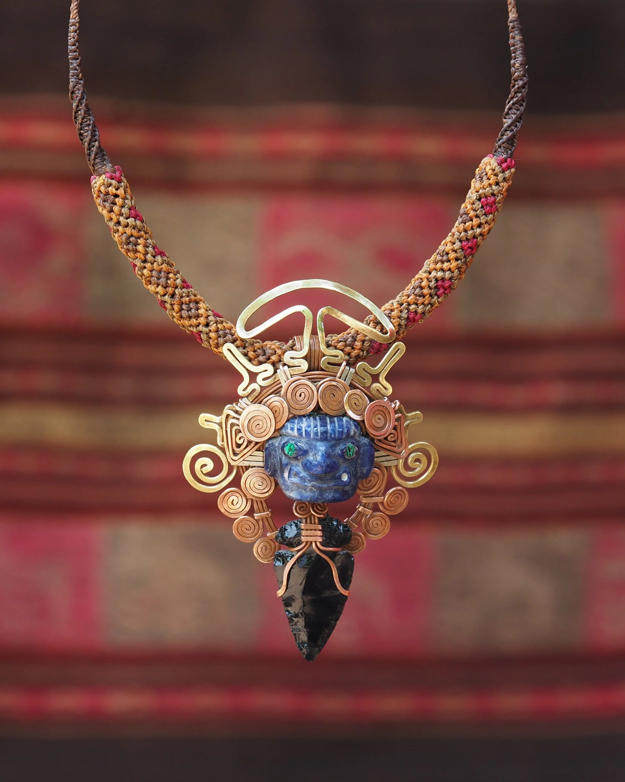 ⛰️ SIERRA Sodalite Warrior · Macrame Necklace