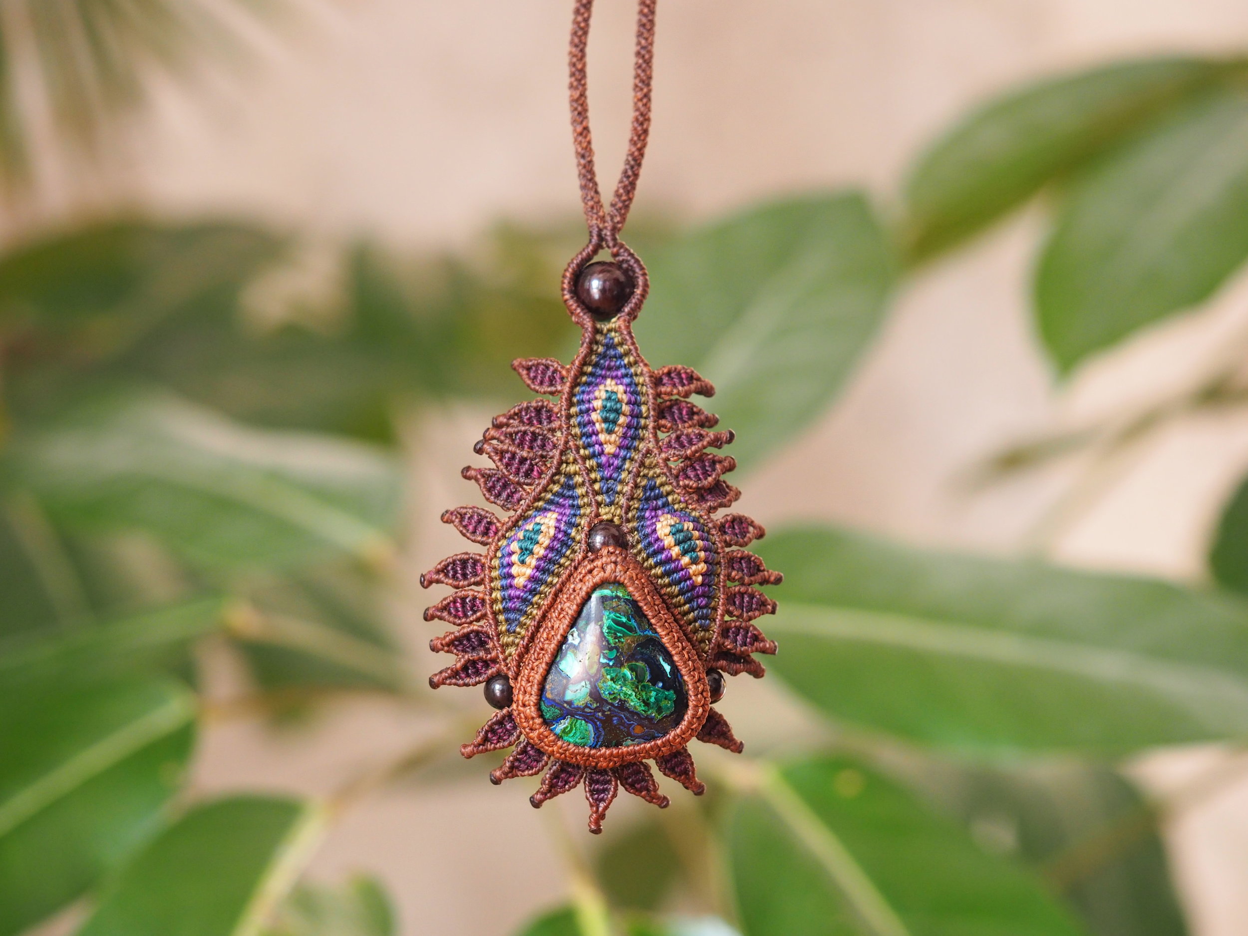 Azurite &amp; Malachite SACHA SISA · Macrame Necklace