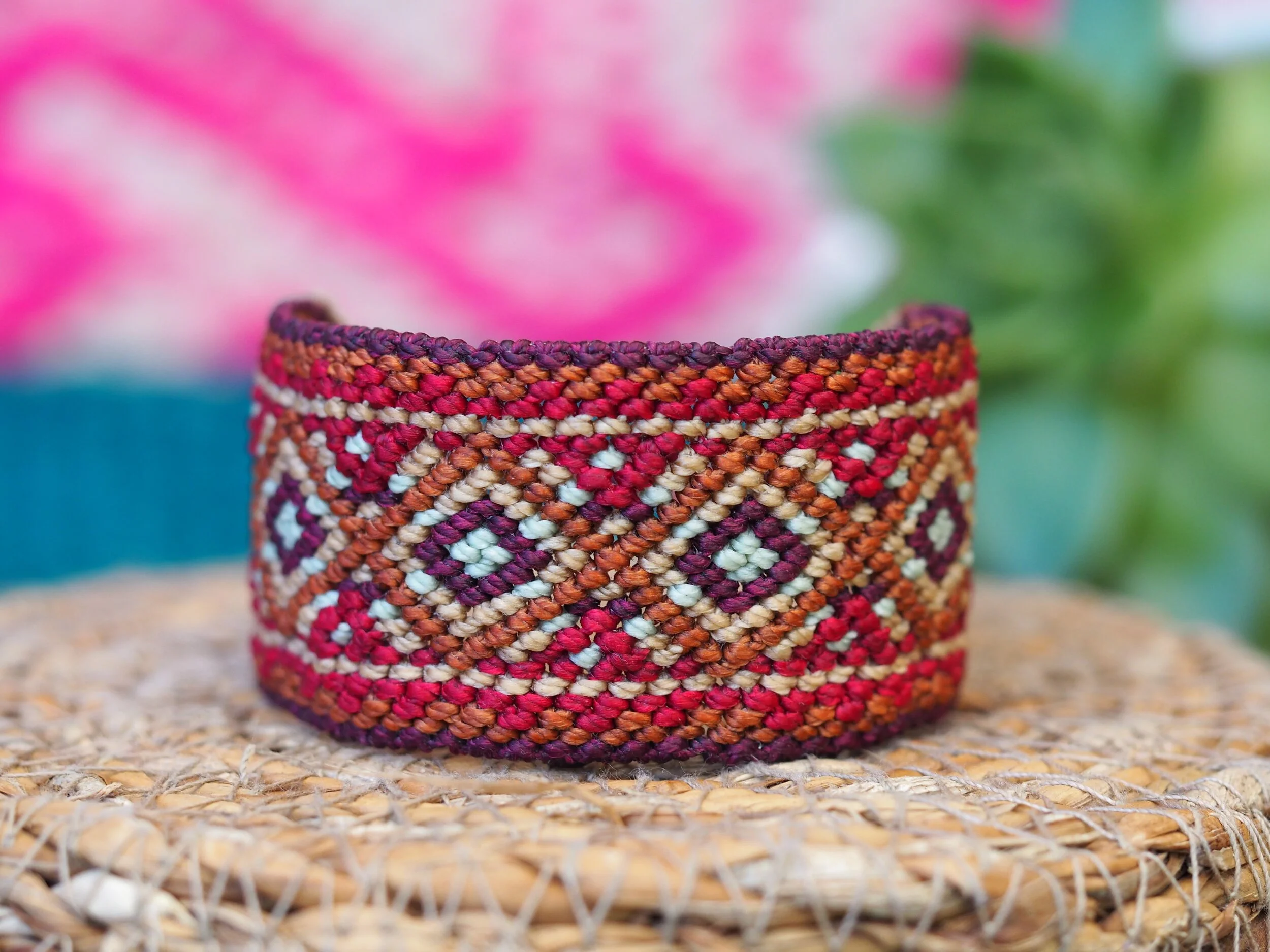 Red KUYU · Macrame Cuff (or Anklet)