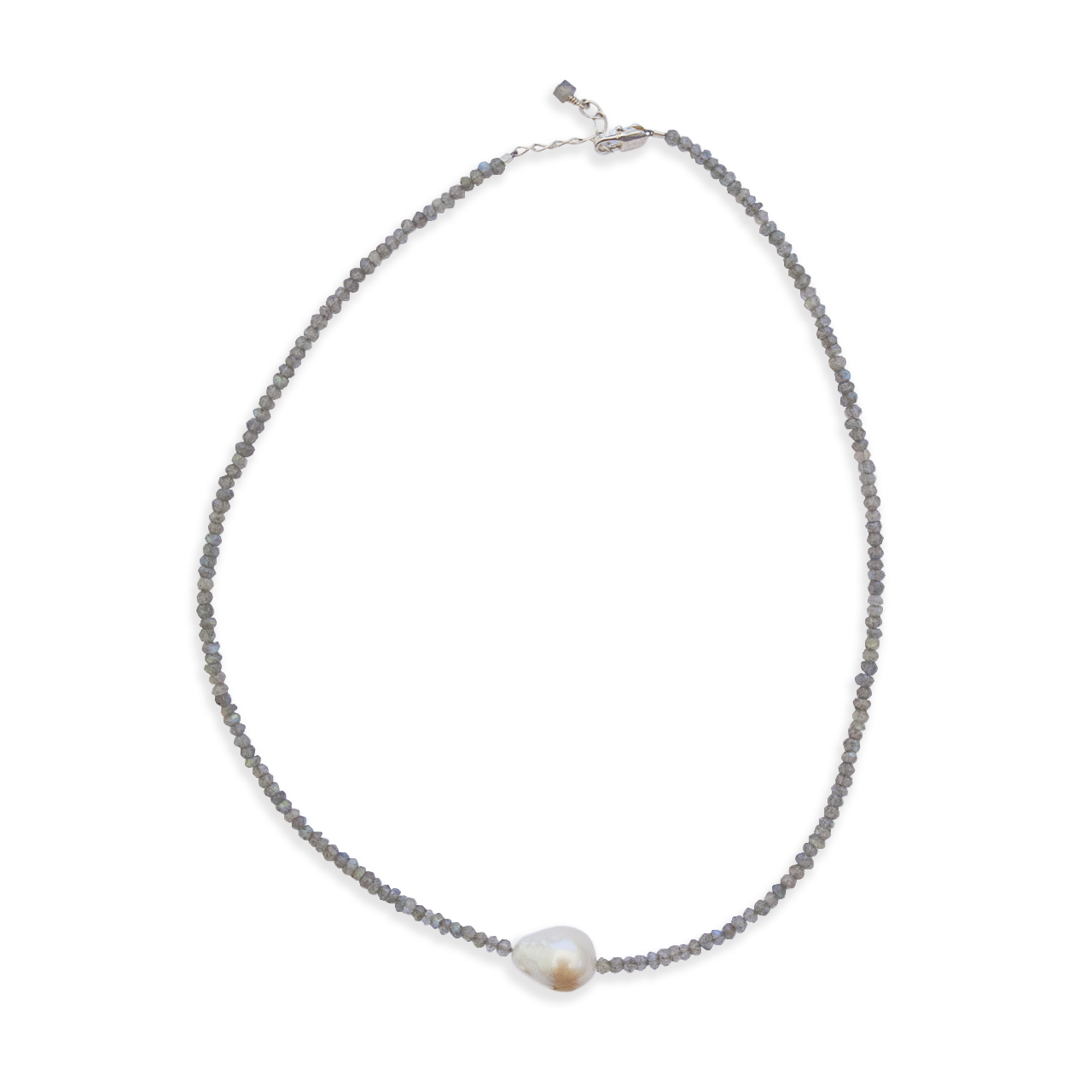 Labradorite and Natural Pearl Necklace