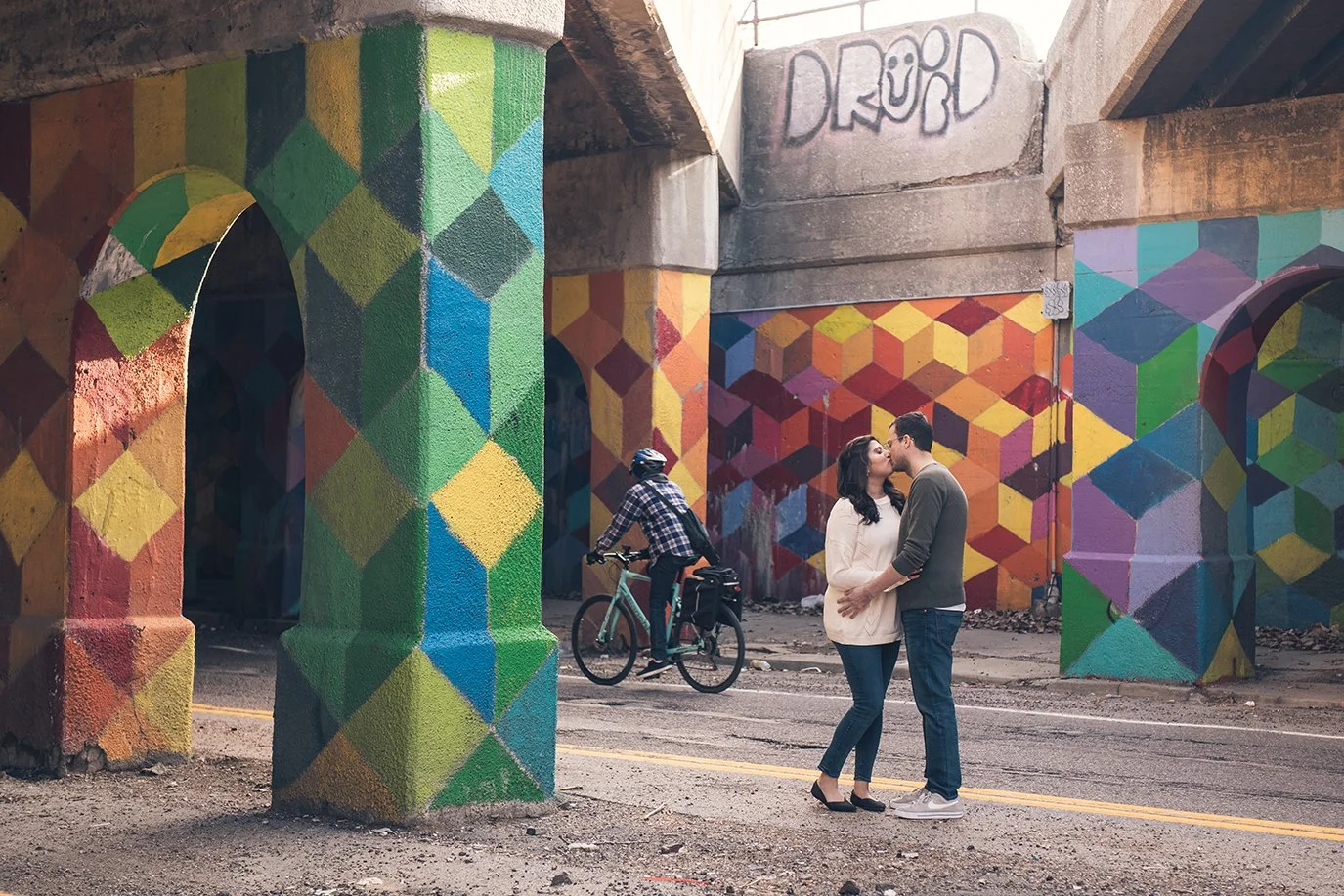   Bride and groom portrait in Detroit captured by a Detroit wedding photographer.  