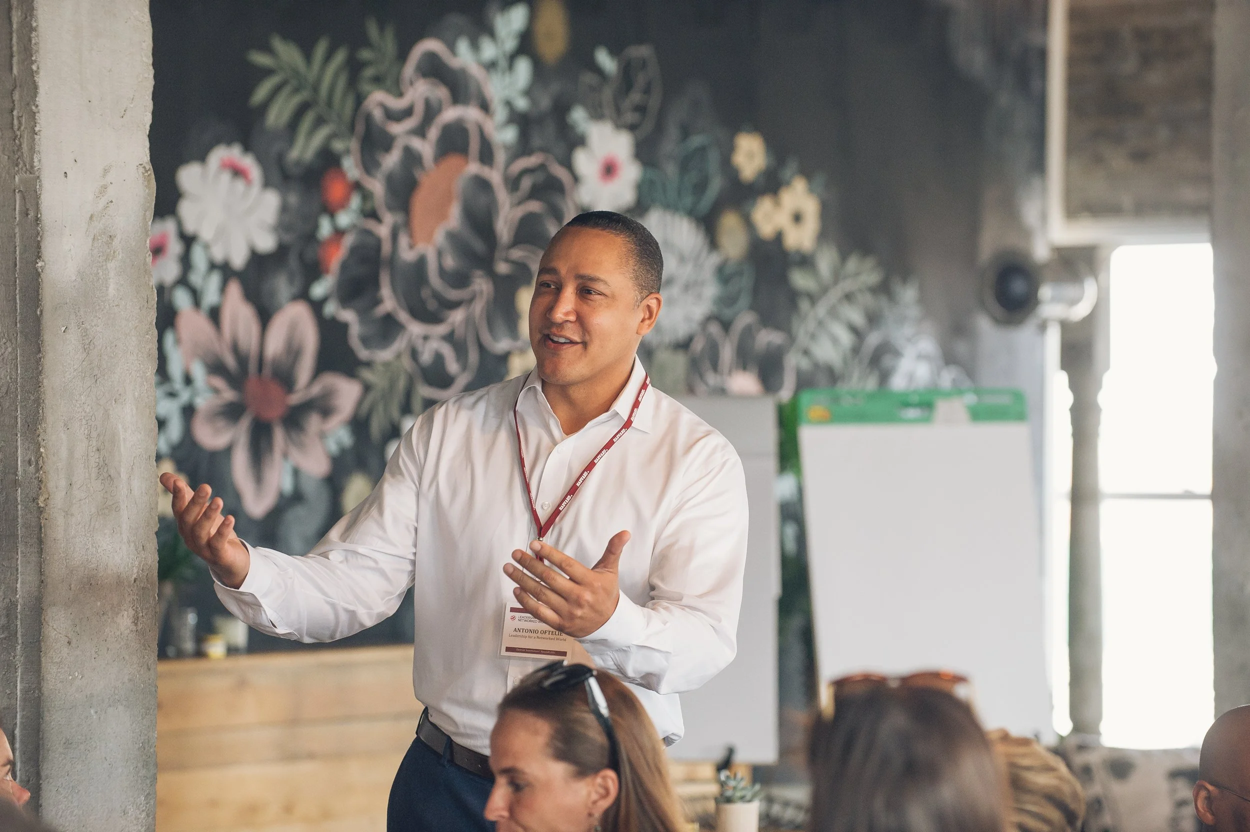   Corporate panel or presentation in Detroit captured through event photography.  