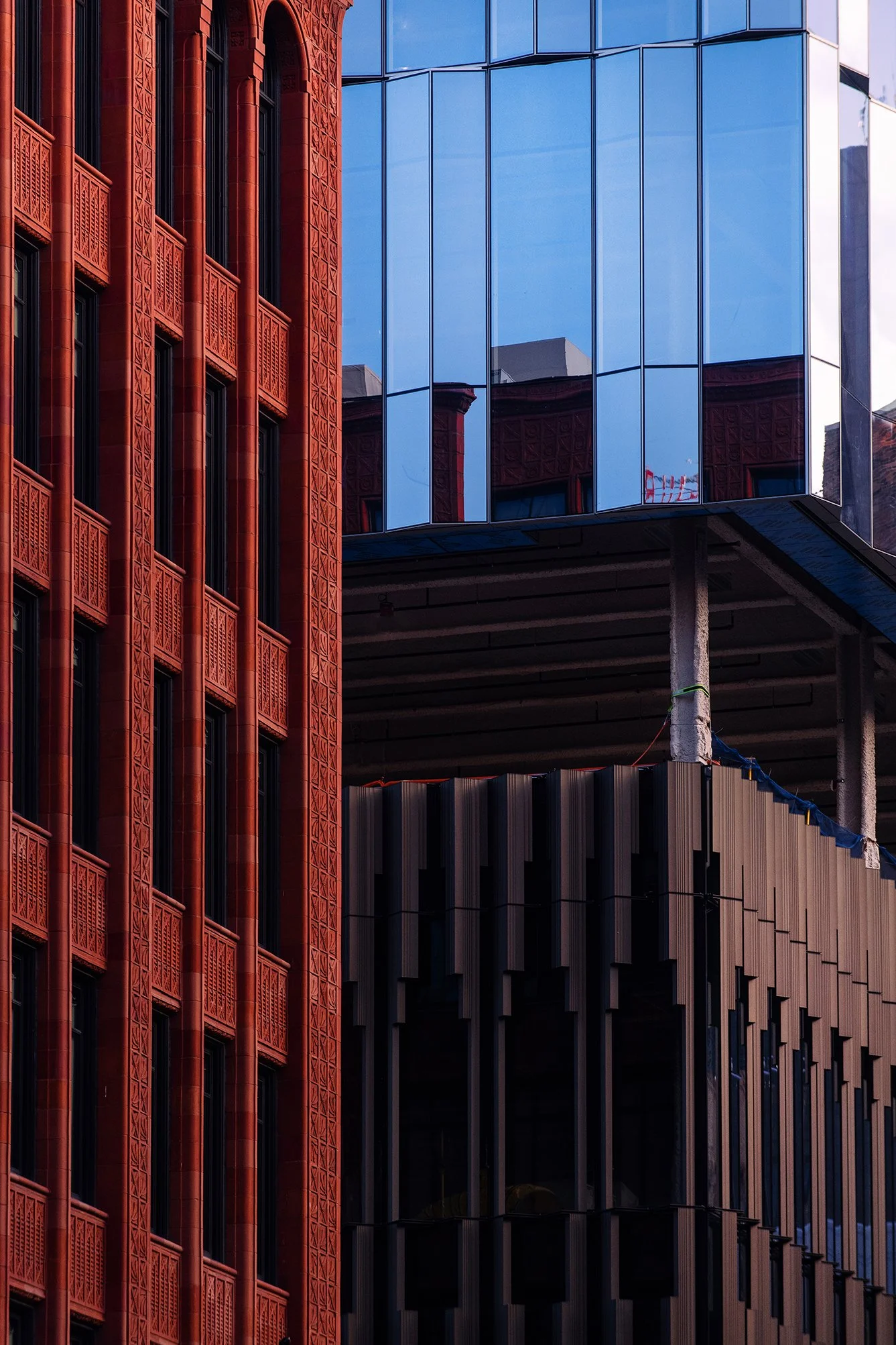  Hudson’s Detroit construction scene in Detroit for Bedrock’s SHoP Architects design. 