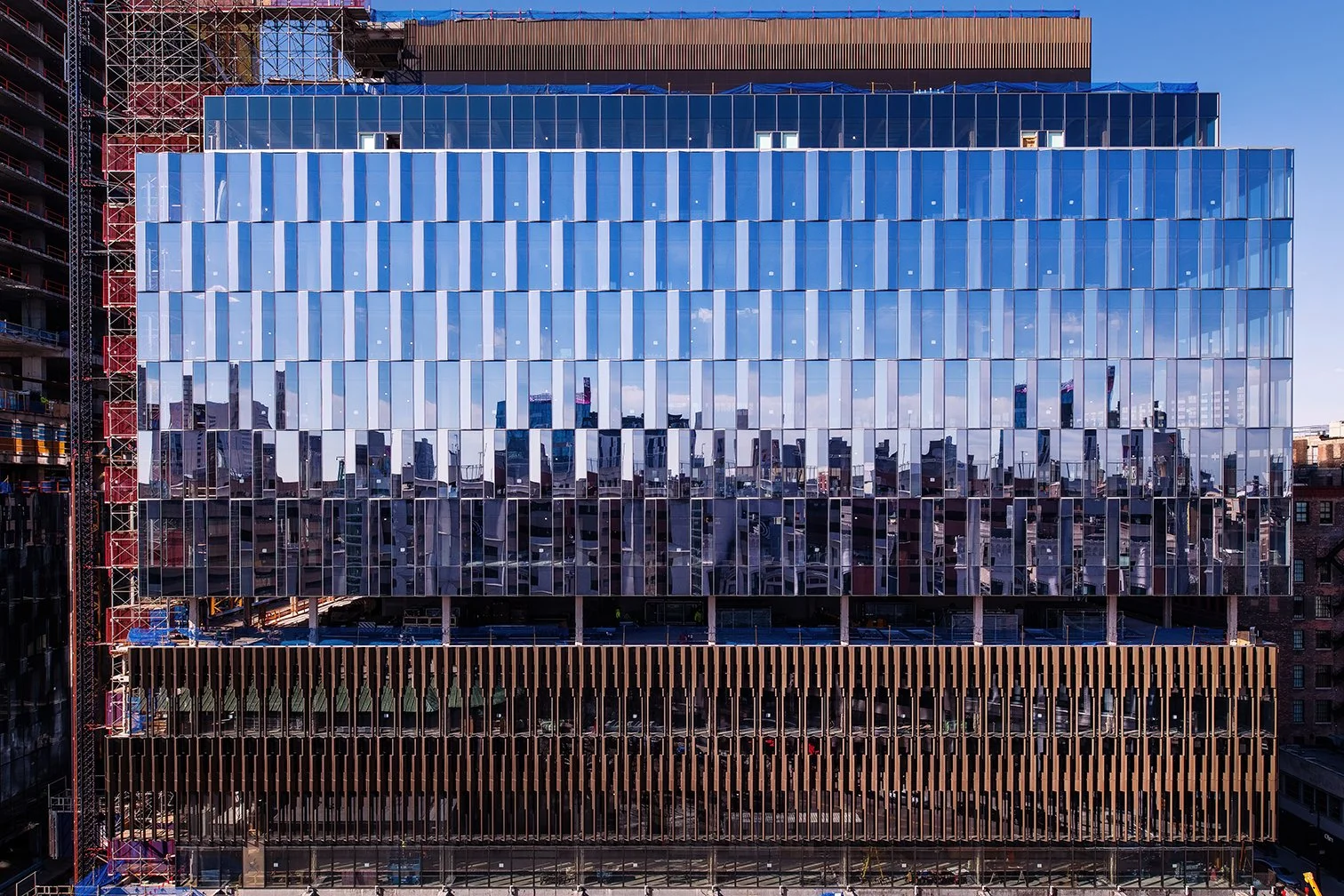  Hudson’s Detroit structural progress in Detroit for Bedrock by SHoP Architects. 