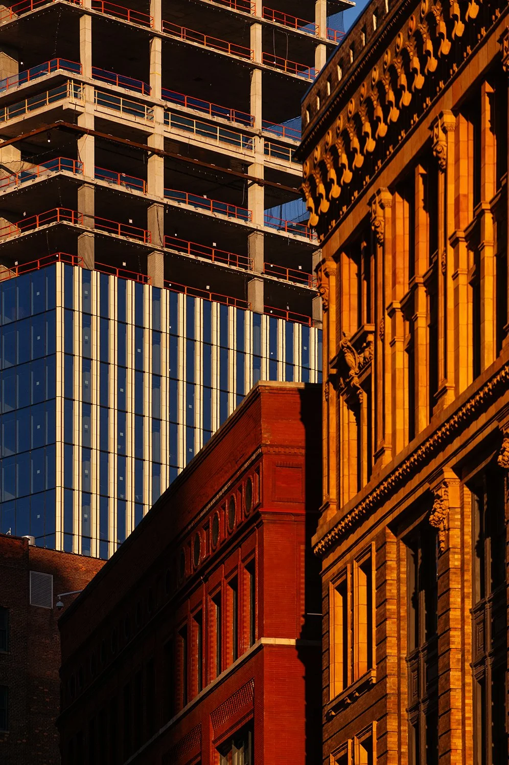  Hudson’s Detroit building detail in downtown Detroit designed by SHoP Architects. 