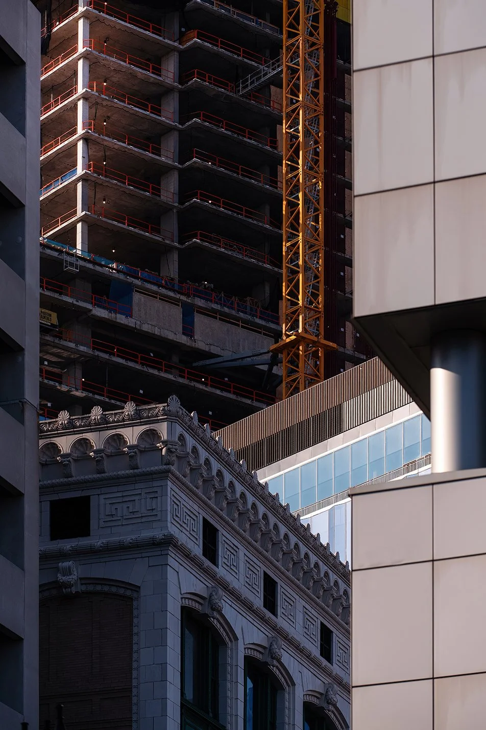  Street perspective of Hudson’s Detroit tower in downtown Detroit by SHoP Architects. 